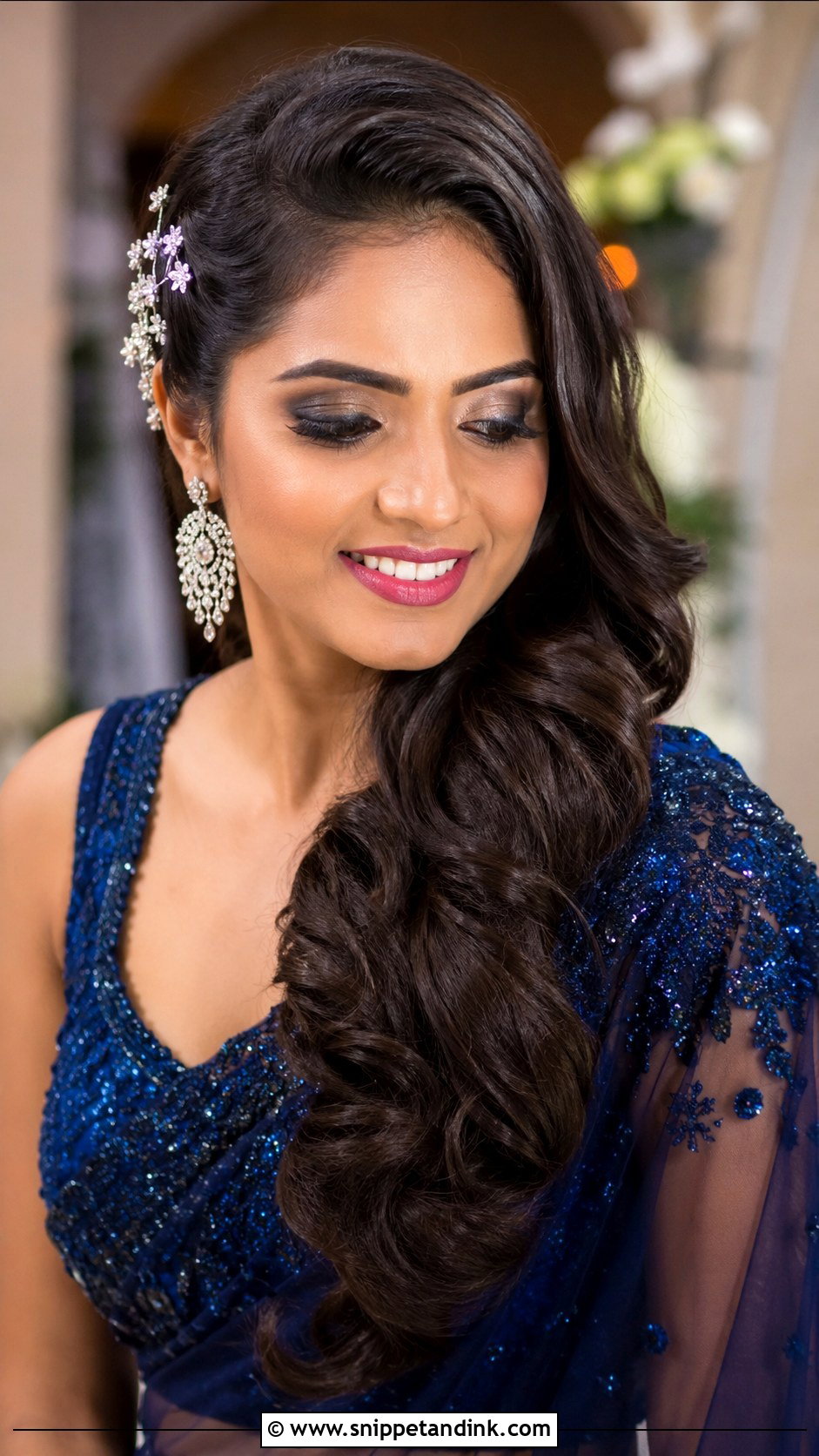 Indian Wedding Side Swept Soft Curls - Snippet and Ink - 15 Soft Curls Hairstyles Indian Wedding