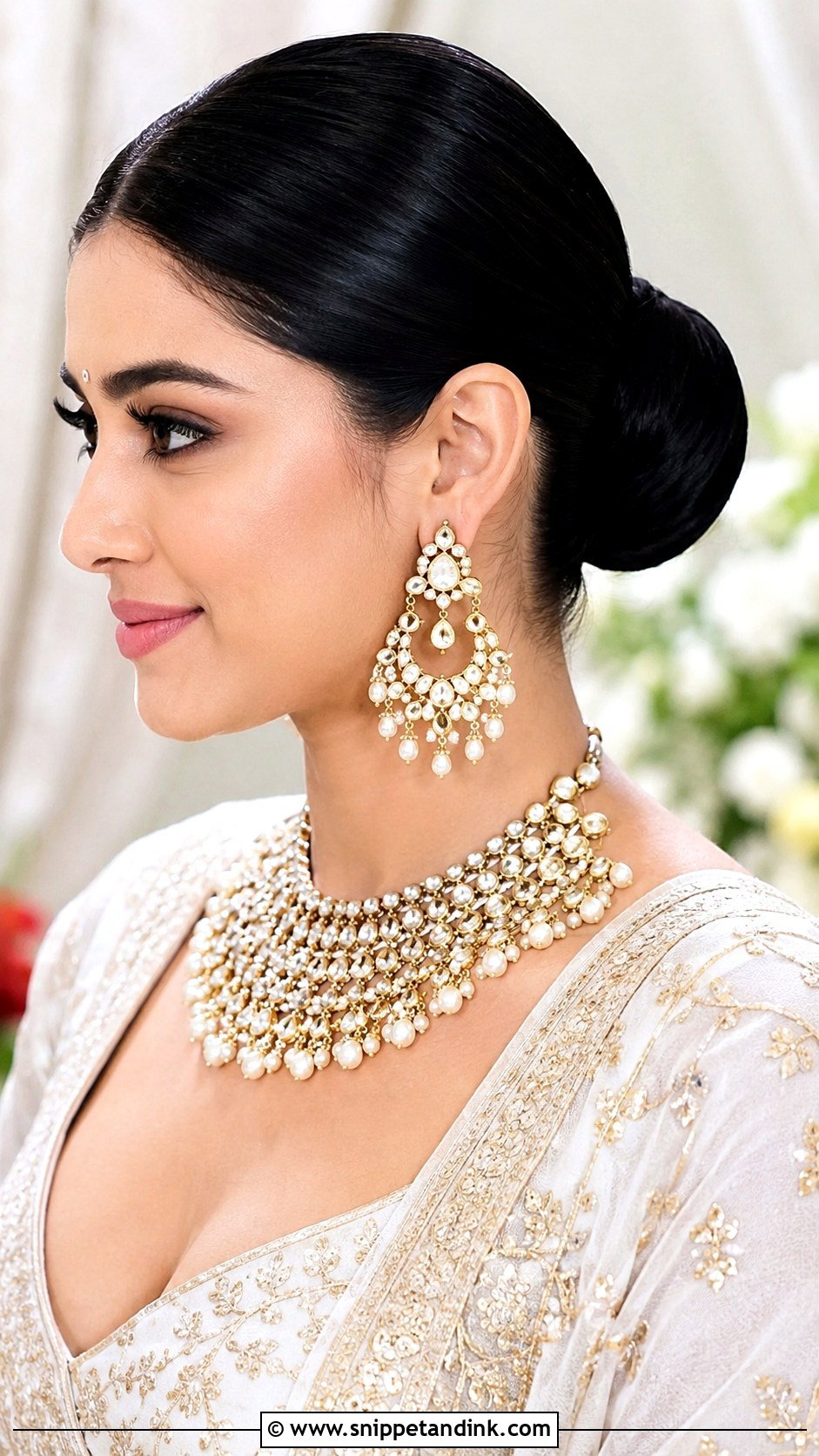 Indian Wedding Sleek Bun - Snippet and Ink - 15 Indian Weddings Hairstyles