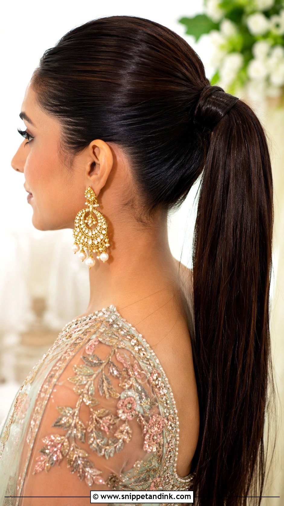Indian Wedding Sleek High Pony - Snippet and Ink - 15 Indian Wedding High Pony Hairstyles
