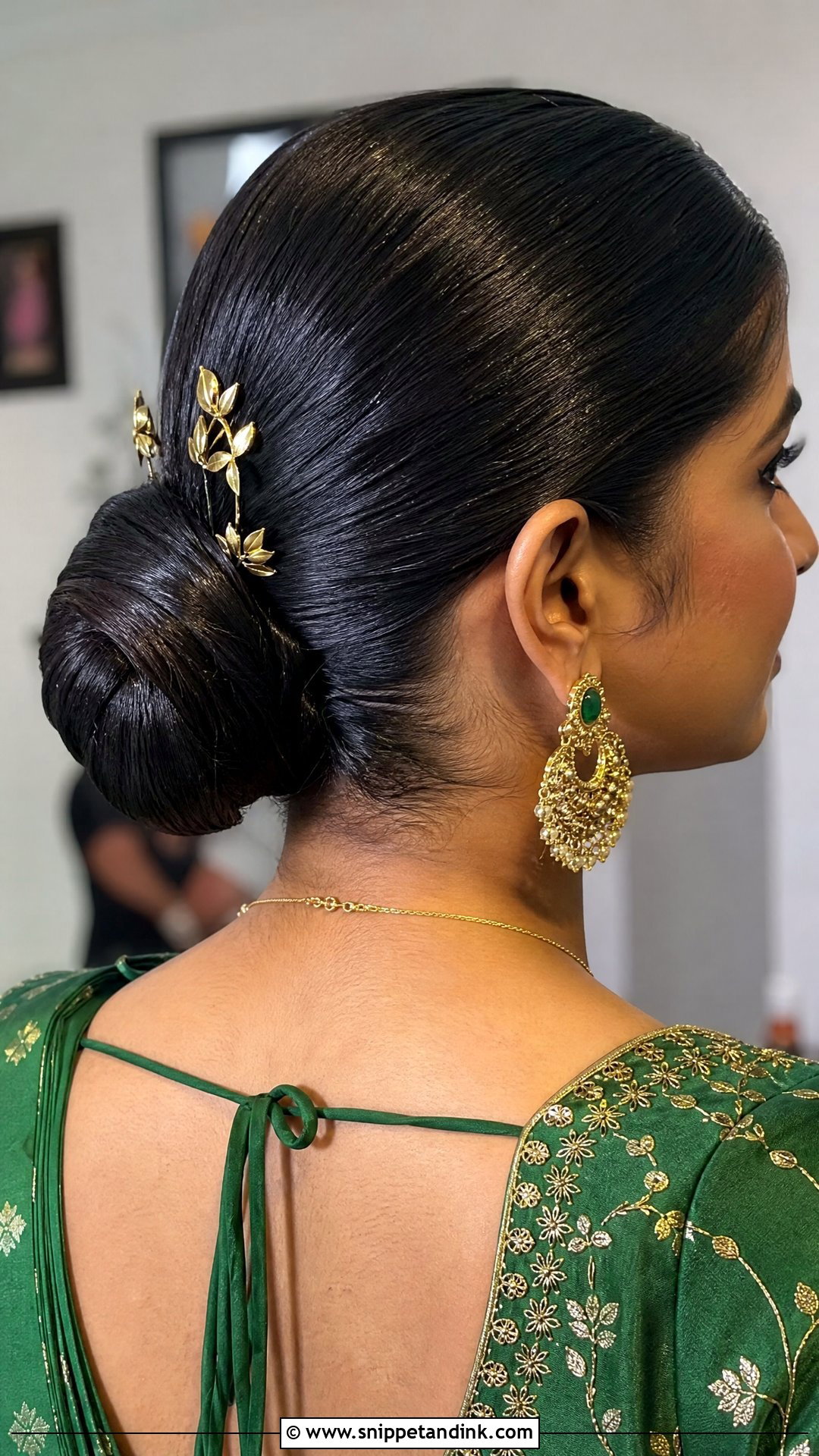Indian Wedding Sleek Low Bun - Snippet and Ink - 20 Simple Indian Wedding Hairstyles