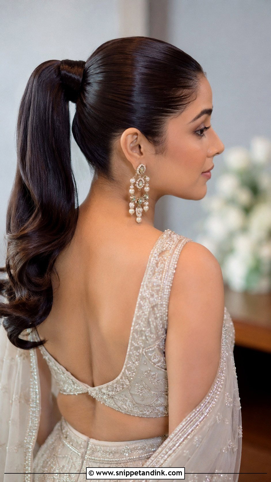 Indian Wedding Sleek Ponytail - Snippet and Ink - 15 Indian Hairstyles for Women Wedding
