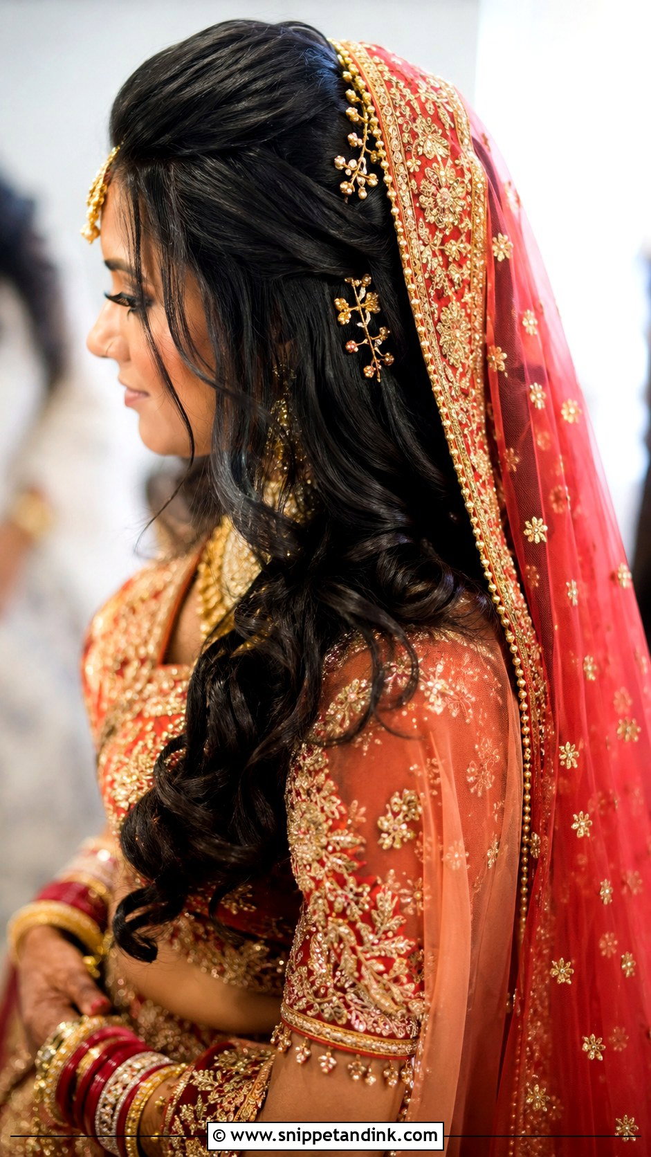 Indian Wedding Soft Curls With Dupatta - Snippet and Ink - 15 Soft Curls Hairstyles Indian Wedding