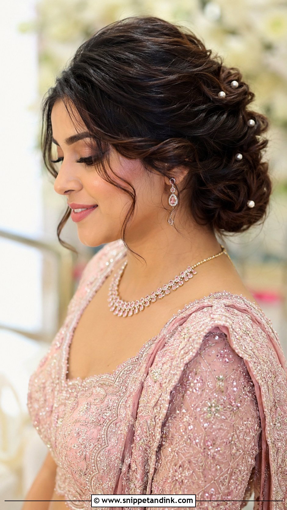 Indian Wedding Textured Low Bun - Snippet and Ink - 15 Indian Wedding Hair Bun Ideas
