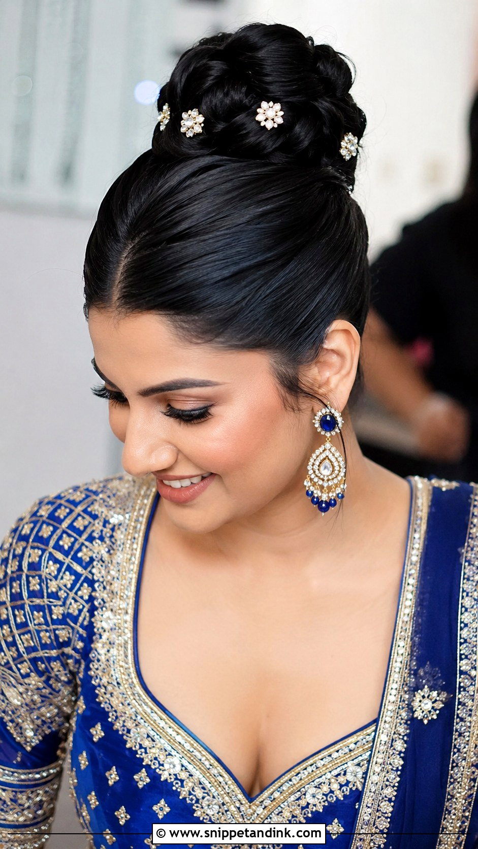 Indian Wedding Top Knot Bun - Snippet and Ink - 15 Indian Hairstyles for Women Wedding