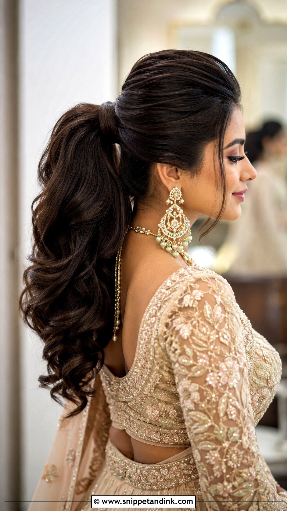 Indian Wedding Voluminous High Pony - Snippet and Ink - 15 Indian Wedding High Pony Hairstyles