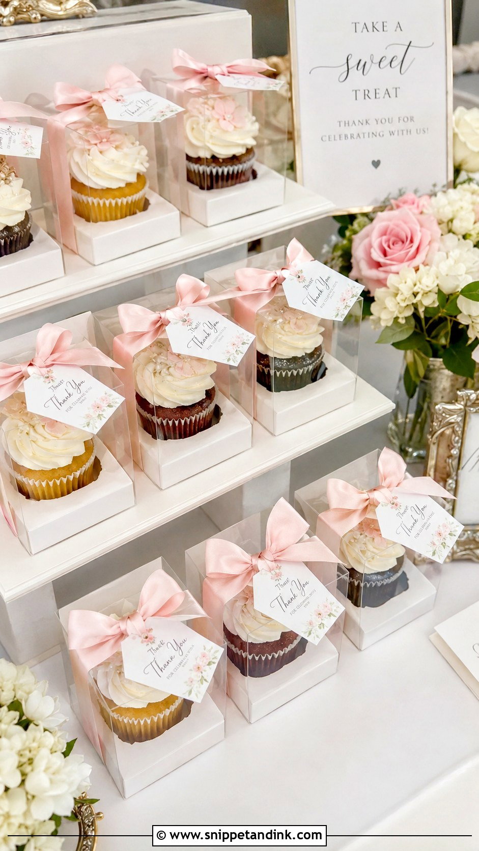 Individual Boxed Wedding Cupcakes - Snippet and Ink - 20 Wedding Cake Cupcakes Display Ideas