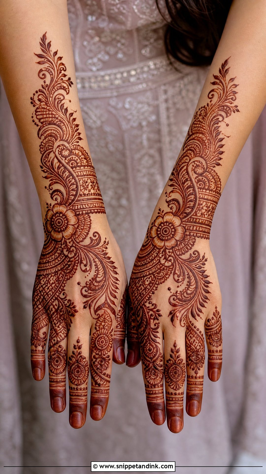 Indo Arabic Back Bridal Mehndi Design - Snippet and Ink - 20 Latest Unique Back Bridal Mehndi Designs