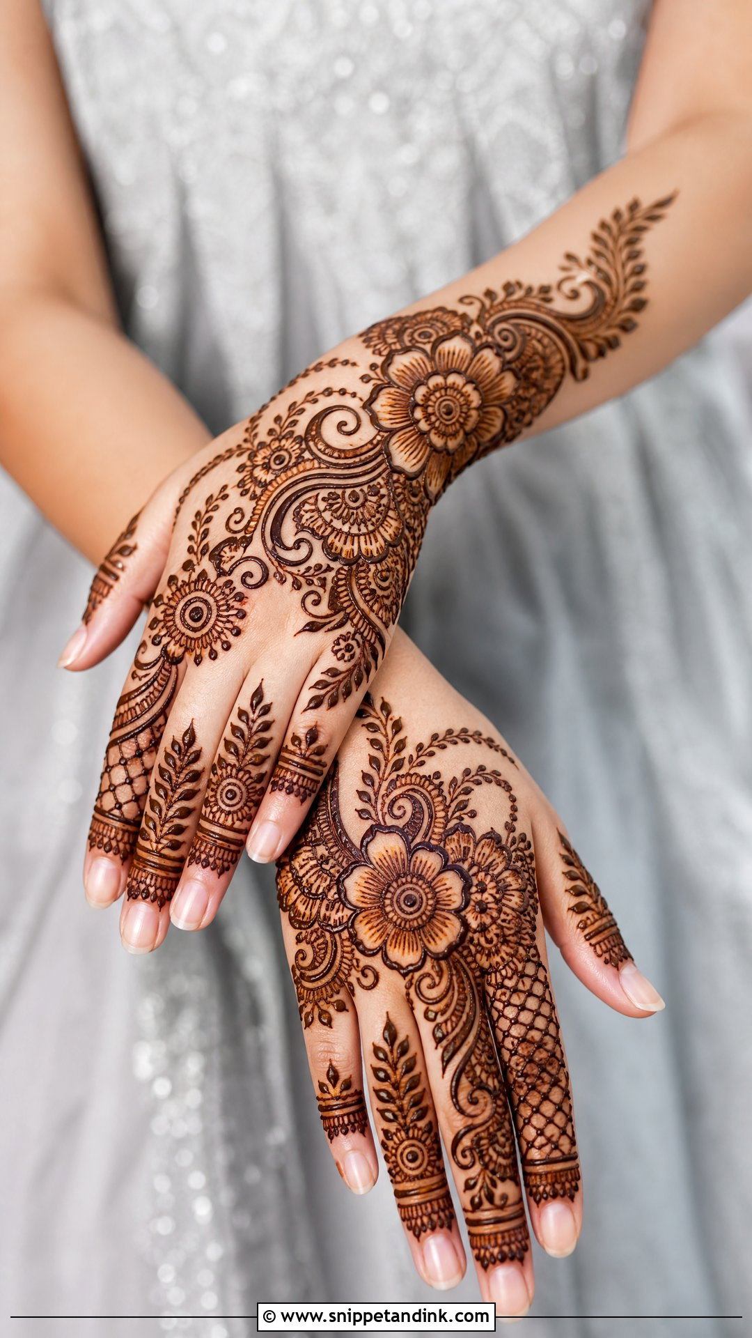 Indo Arabic Back Hand Mehndi Design - Snippet and Ink - 30 Latest Arabic Back Hand Mehndi Designs