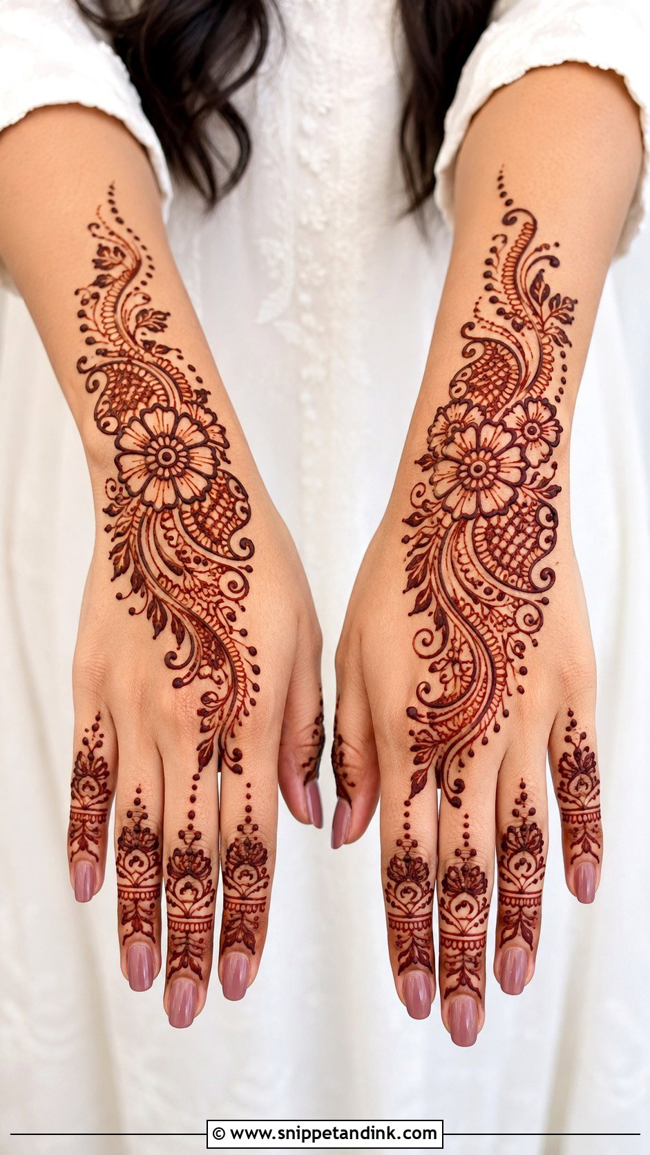 Indo Arabic Back Hand Mehndi Design - Snippet and Ink - 30 Modern Minimal Back Hand Mehndi Designs