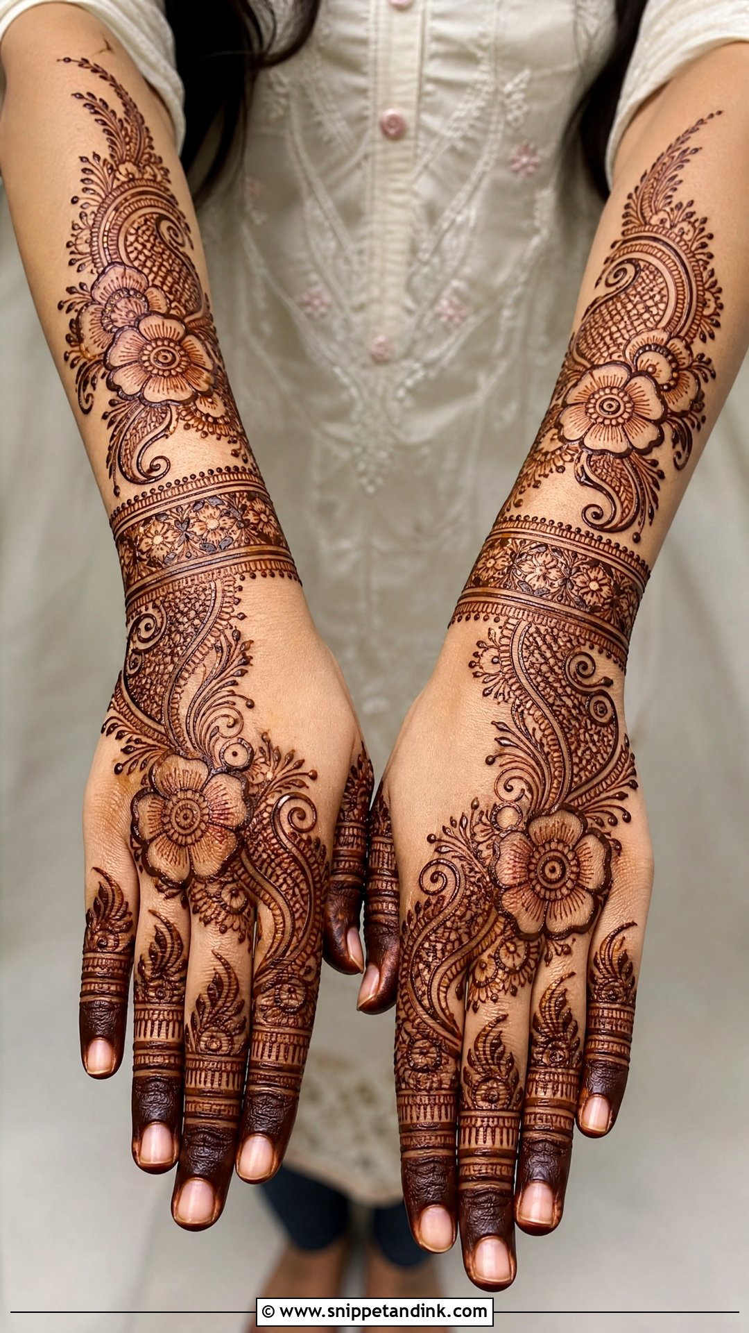 Indo Arabic Banch Mehndi Design - Snippet and Ink - 30 Banch Mehndi Design Ideas
