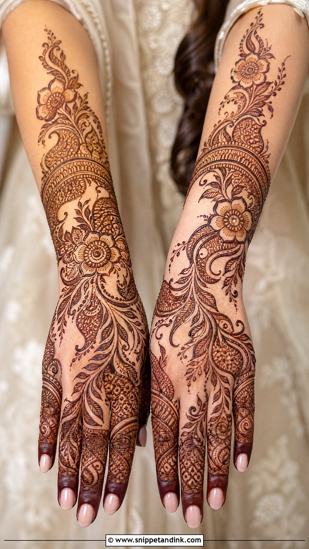Indo Arabic Bridal Back Full Hand Mehndi Design - Snippet and Ink - 20 Bridal Back Full Hand Mehndi Designs