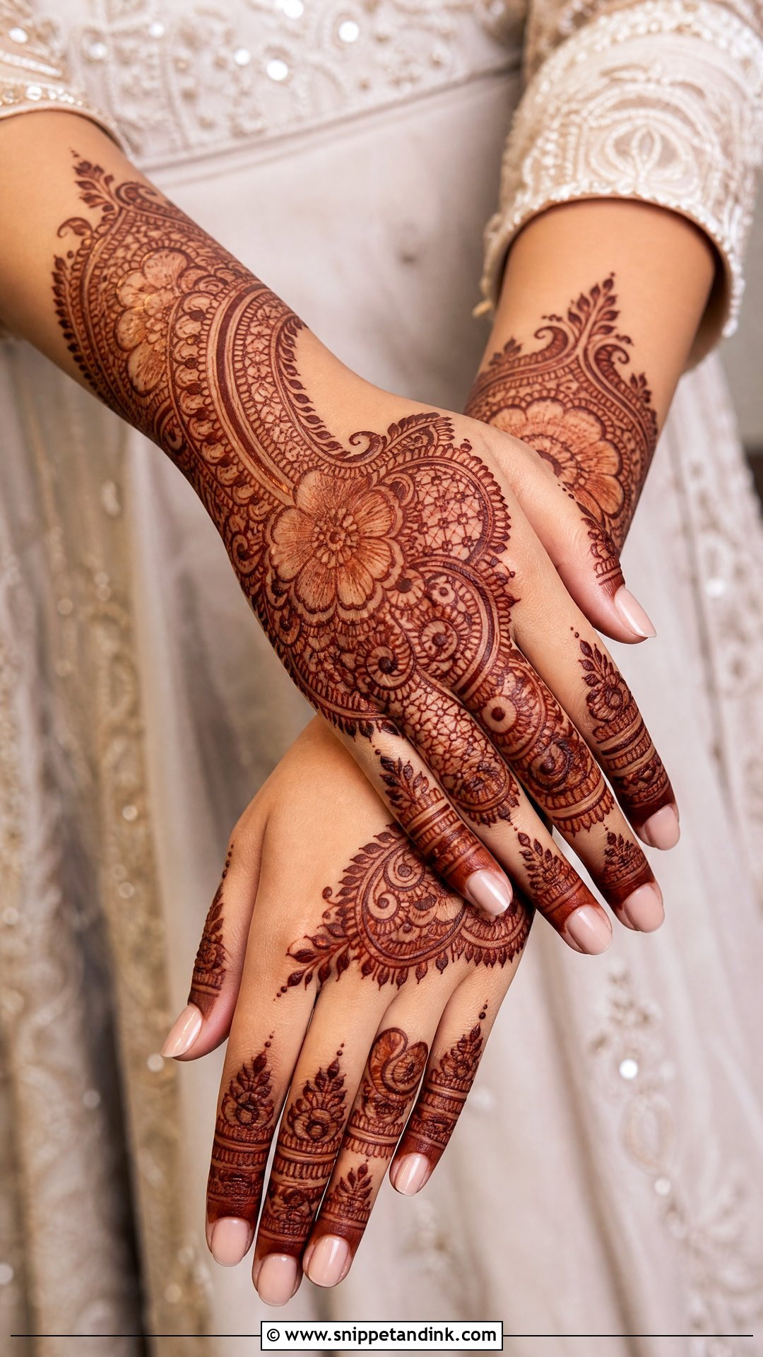 Indo Arabic Bridal Back Hand Mehndi Design - Snippet and Ink - 20 Latest Bridal Back Hand Mehndi Designs