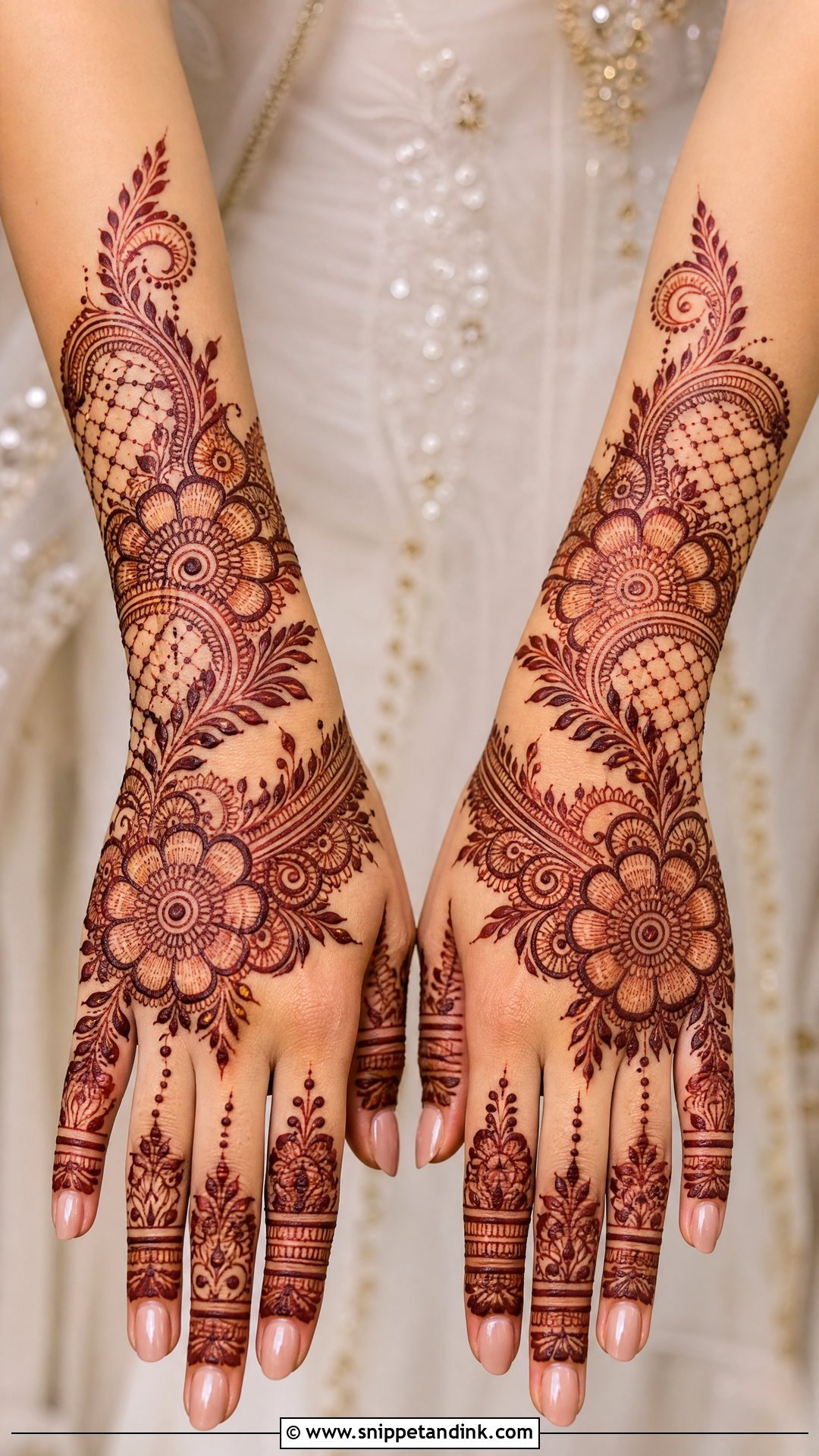Indo Arabic Bridal Back Hand Mehndi Design - Snippet and Ink - 20 Latest Bridal Back Side Mehndi Design Ideas