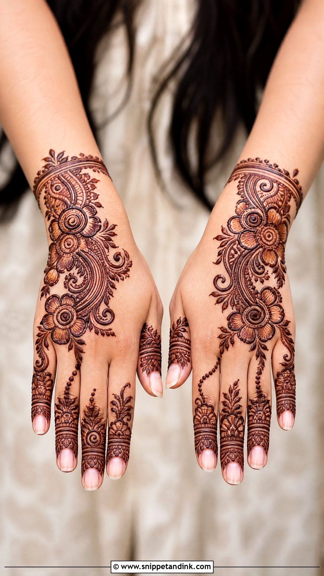 Indo Arabic Bridal Back Hand Mehndi Design - Snippet and Ink - 25 New Bridal Back Hand Mehndi Designs