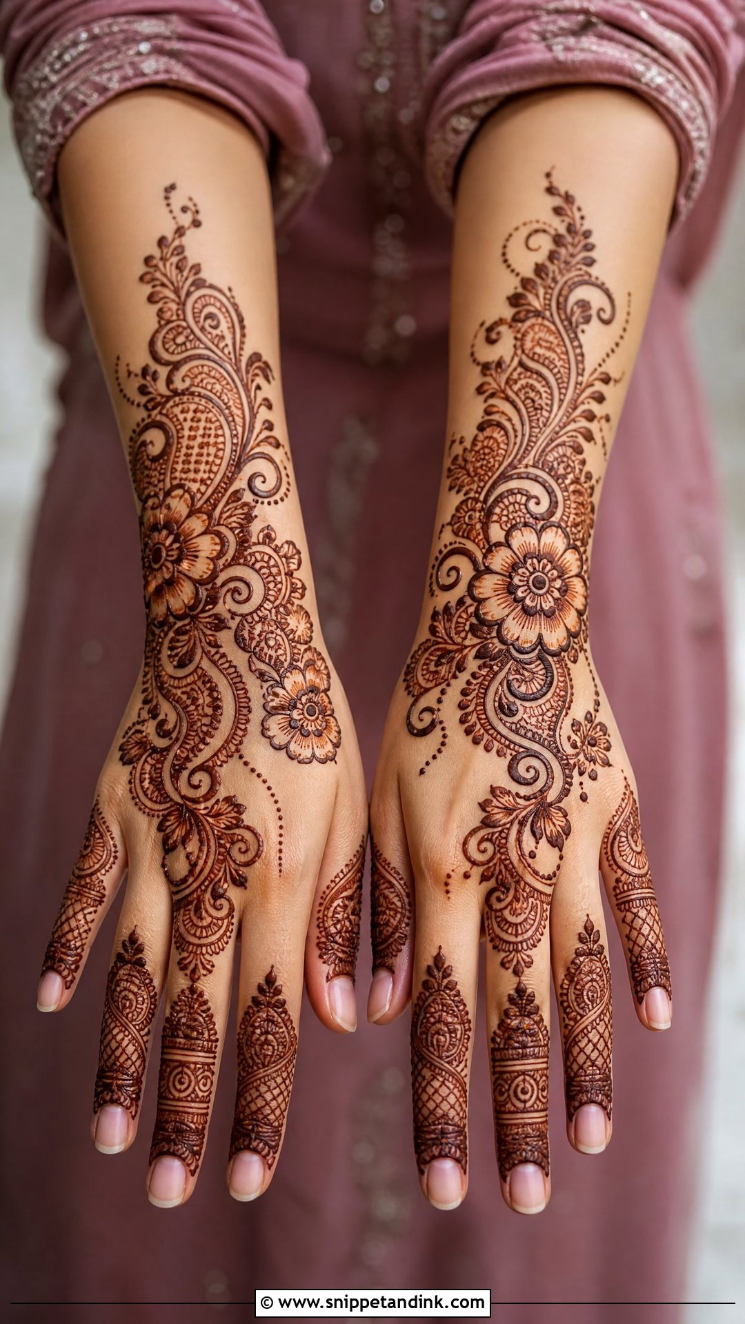 Indo Arabic Bridal Back Hand Mehndi Design - Snippet and Ink - 30 Bridal Back Hand Mehndi Design Ideas