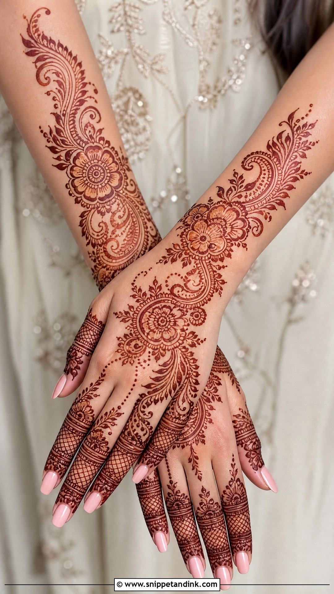 Indo Arabic Bridal Back Hand Mehndi Full Hand - Snippet and Ink - 20 Simple Easy Full Hand Bridal Back Hand Mehndi Designs