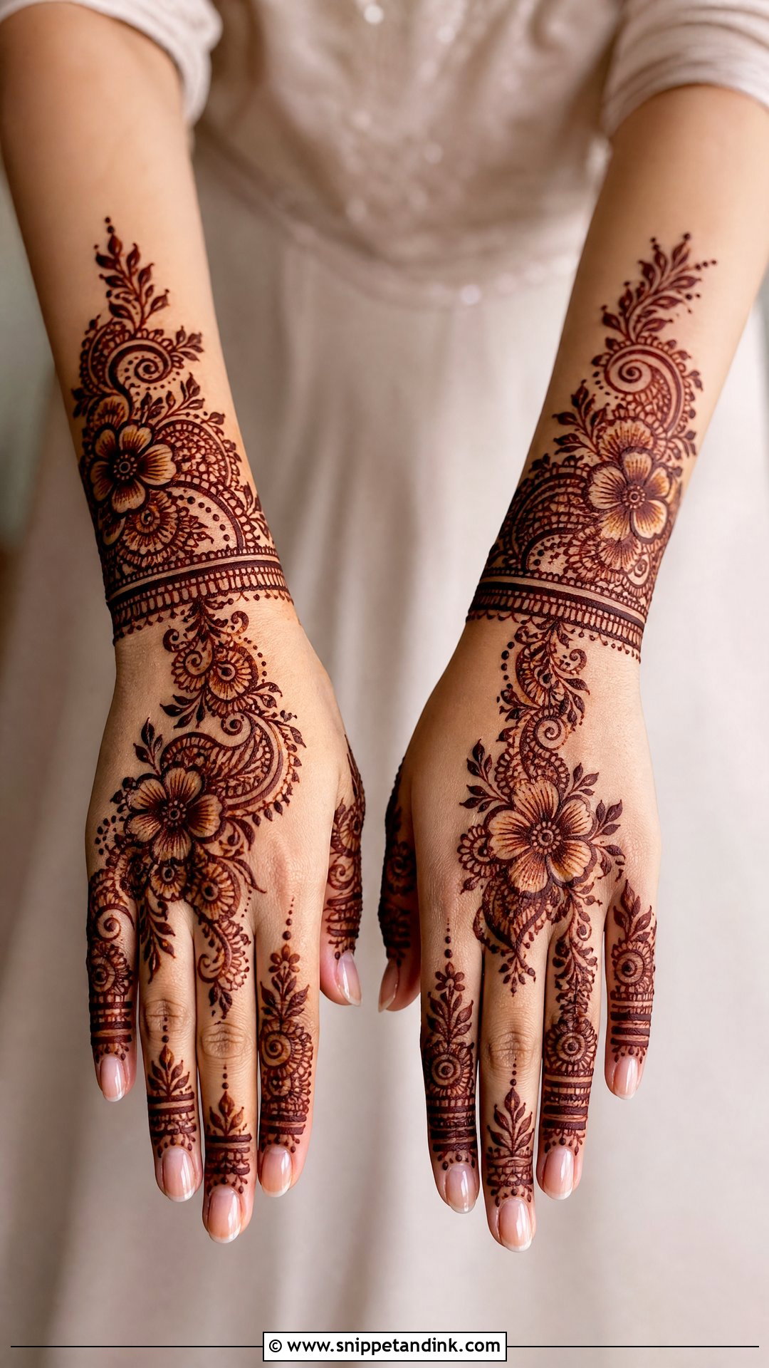 Indo Arabic Bridal Back Side Mehndi Design - Snippet and Ink - 20 Bridal Back Side Mehndi Design Ideas