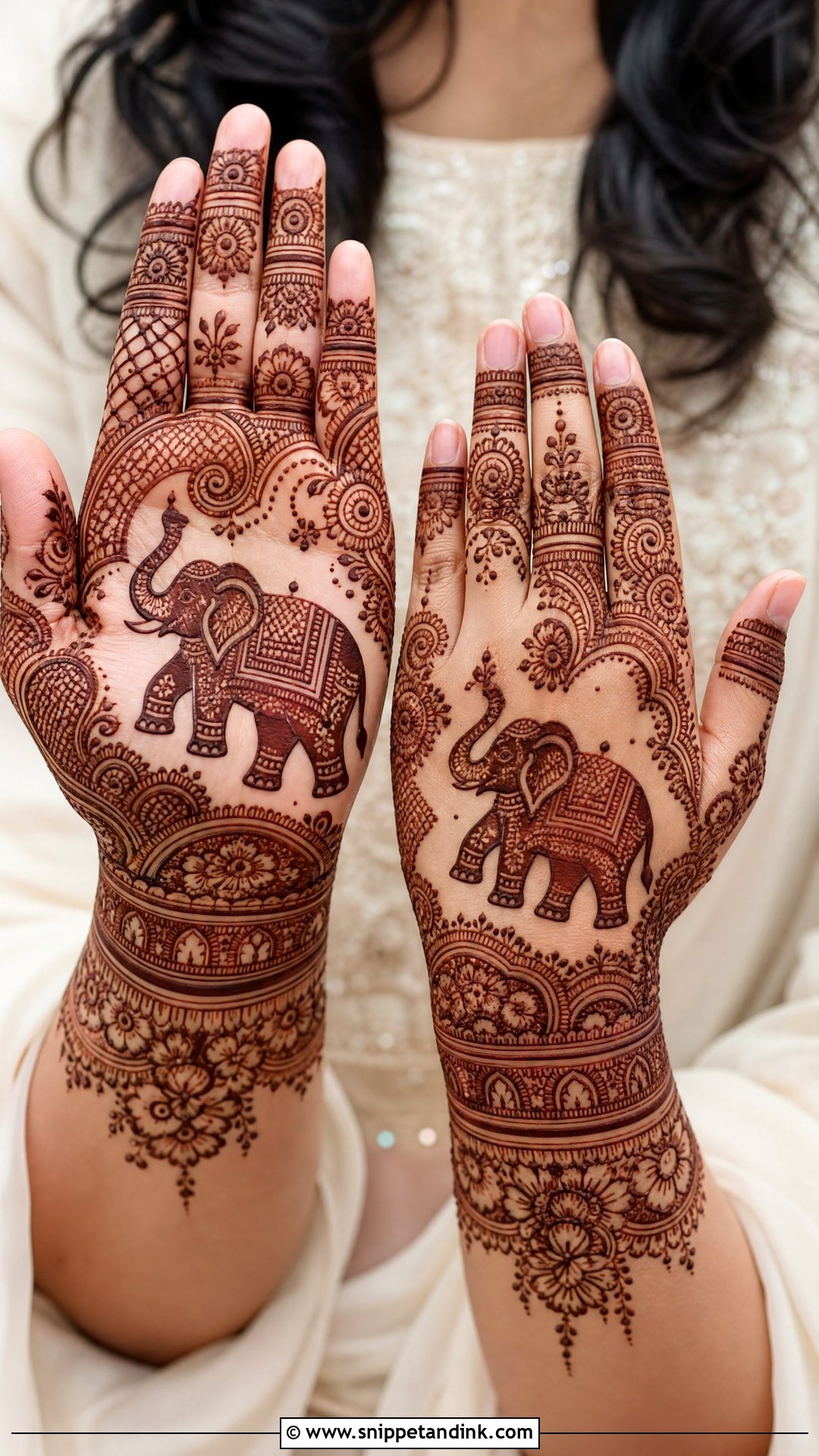 Indo Arabic Bridal Elephant Mehndi Design - Snippet and Ink - 20 Bridal Elephant Mehndi Designs
