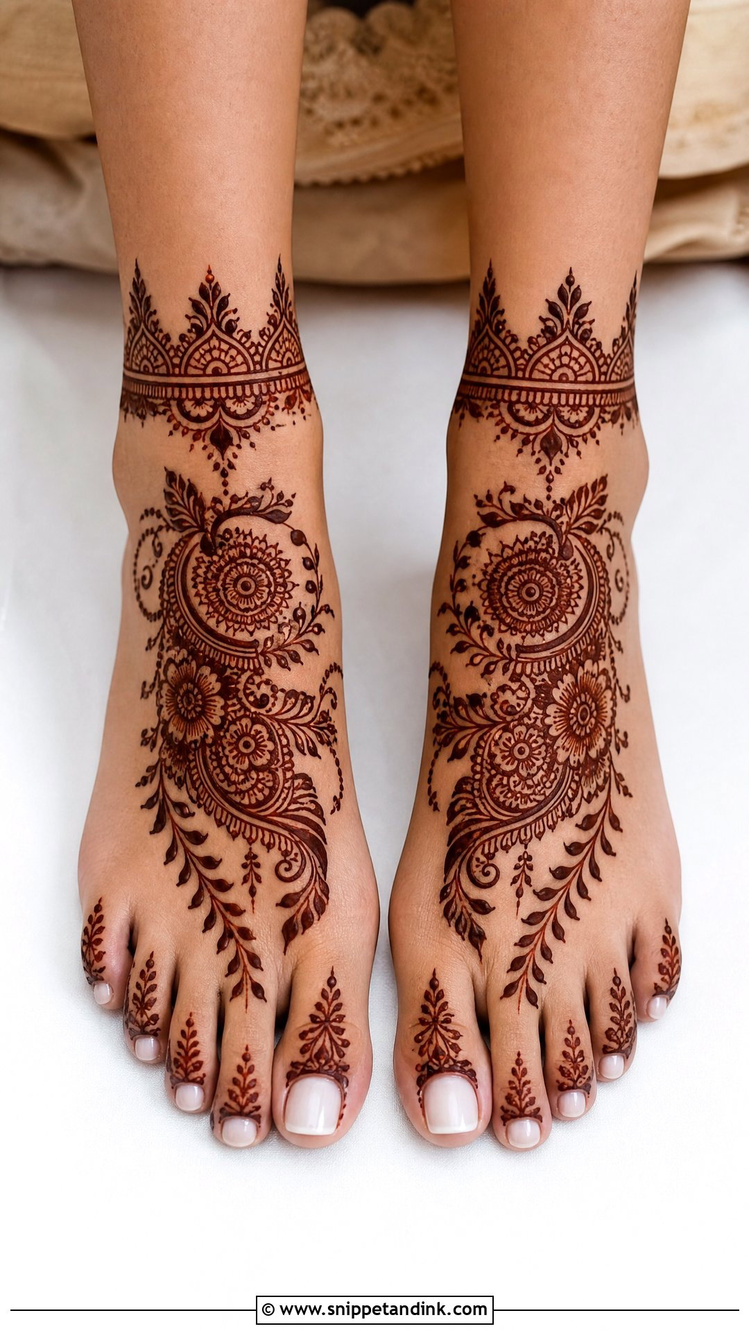 Indo Arabic Bridal Feet Mehndi Design - Snippet and Ink - 30 Bridal Feet Mehndi Designs