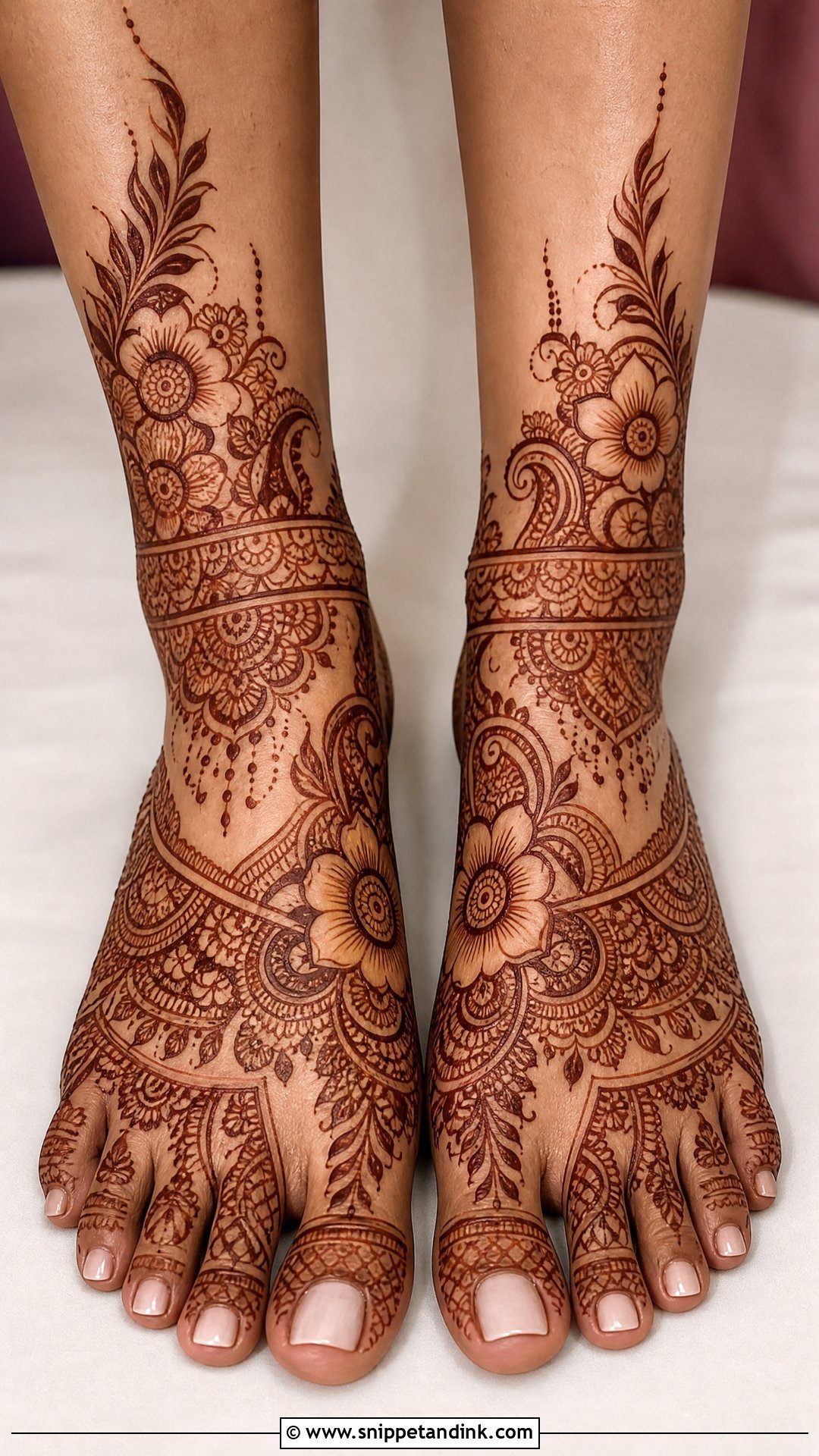 Indo Arabic Bridal Feet Mehndi Design - Snippet and Ink - 20 Bridal Henna Feet Mehndi Designs