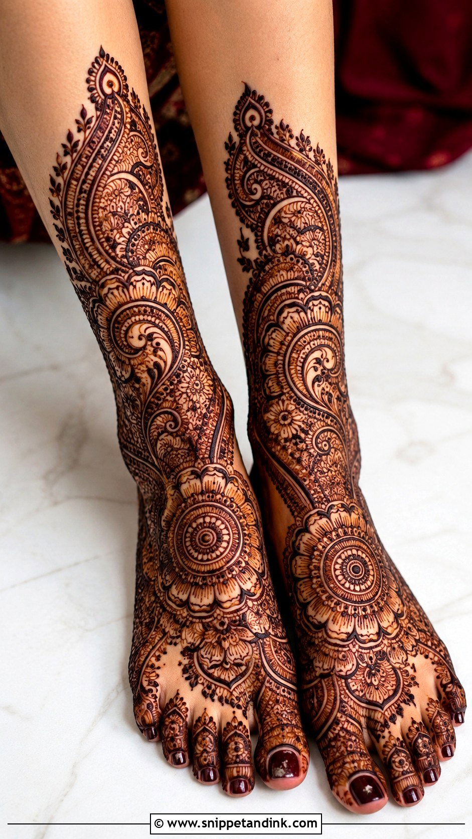 Indo Arabic Bridal Foot Mehndi Design - Snippet and Ink - 30 Bridal Mehndi Designs for Foot