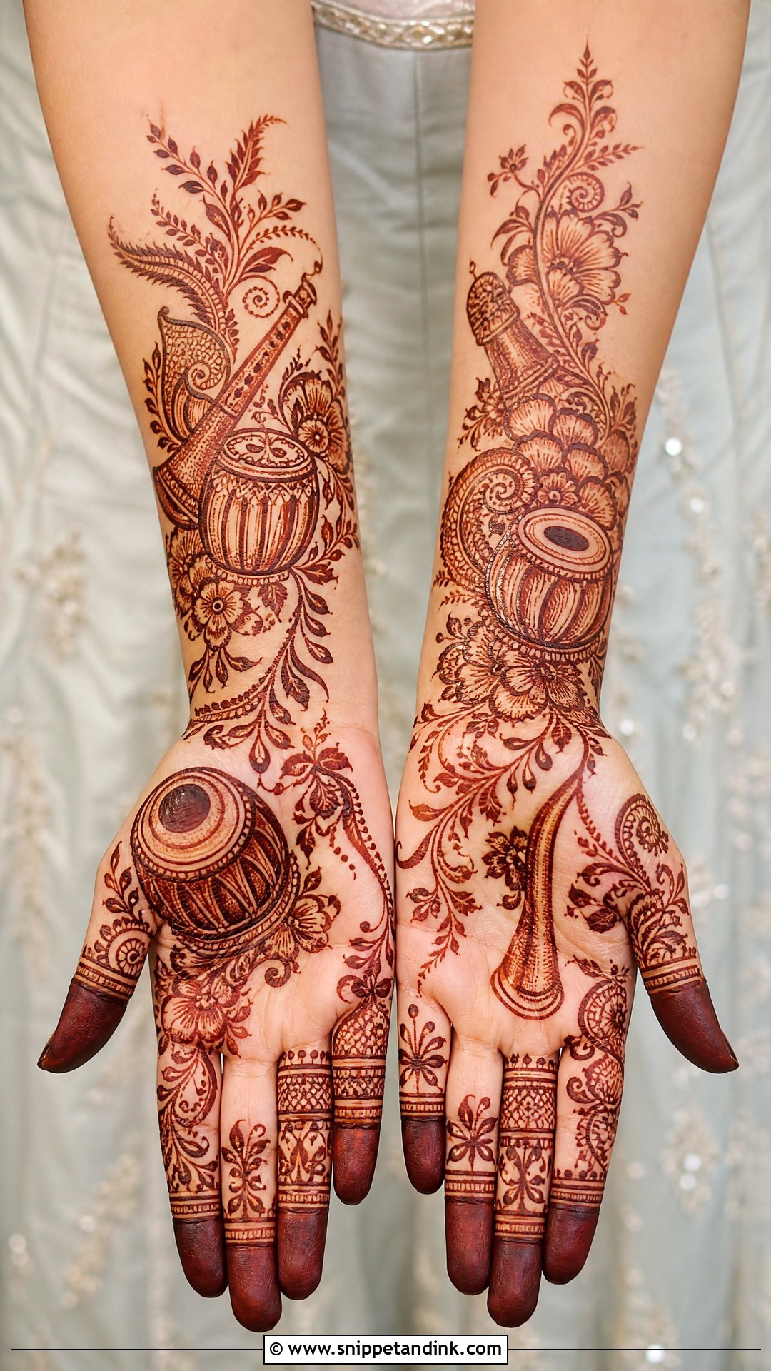 Indo Arabic Bridal Instruments Mehndi Design - Snippet and Ink - 20 Bridal Instruments Mehndi Designs