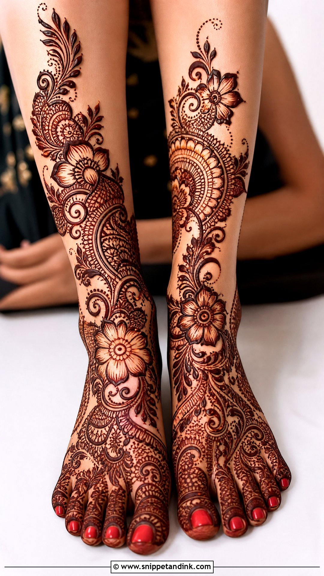 Indo Arabic Bridal Leg Mehndi Design - Snippet and Ink - 20 Bridal Mehndi Designs for Leg