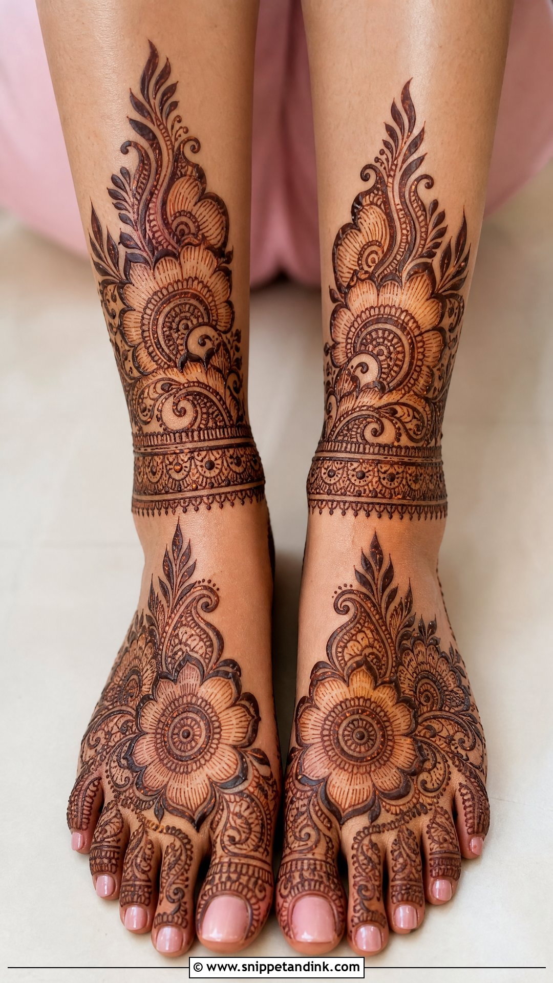 Indo Arabic Bridal Leg Mehndi Design - Snippet and Ink - 30 Bridal Legs Mehndi Design Ideas