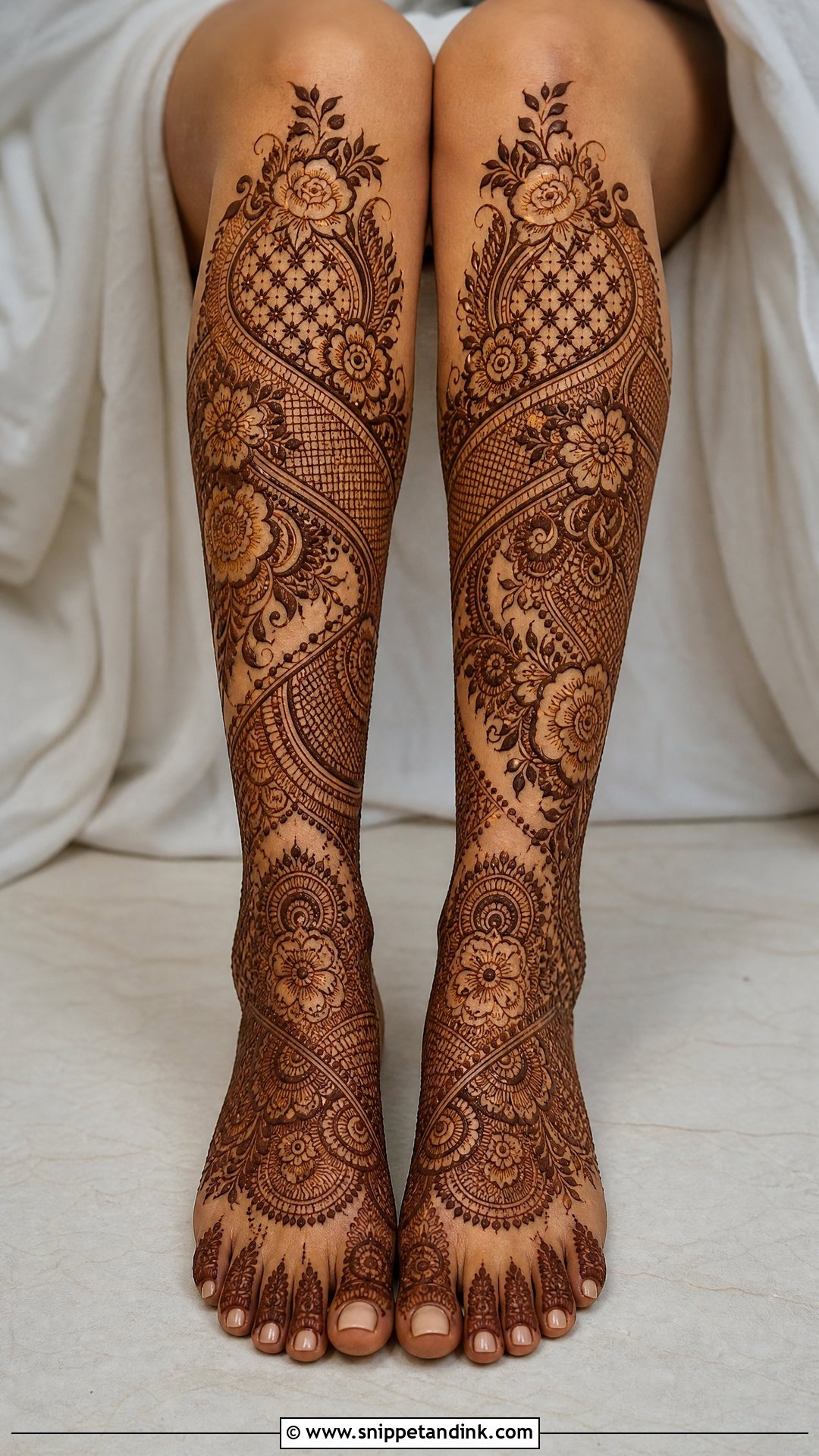 Indo Arabic Bridal Leg Mehndi Design - Snippet and Ink - 20 Bridal Full Legs Mehndi Design Ideas