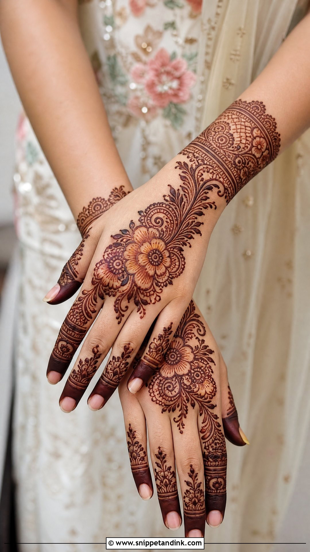 Indo Arabic Bridal Mehndi Back Hand - Snippet and Ink - 25 Bridal Mehndi Designs Back Hands