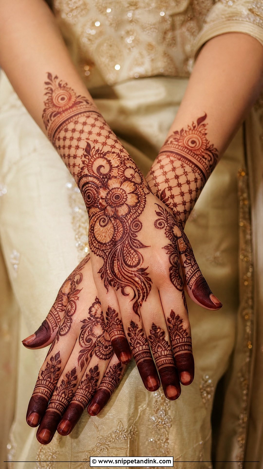 Indo Arabic Bridal Mehndi Back Hand - Snippet and Ink - 20 Bridal Mehndi Designs for Back Hand