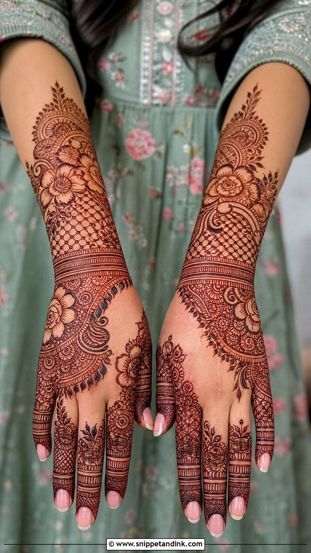 Indo Arabic Bridal Mehndi Design - Snippet and Ink - 30 Bridal Hands Mehndi Designs