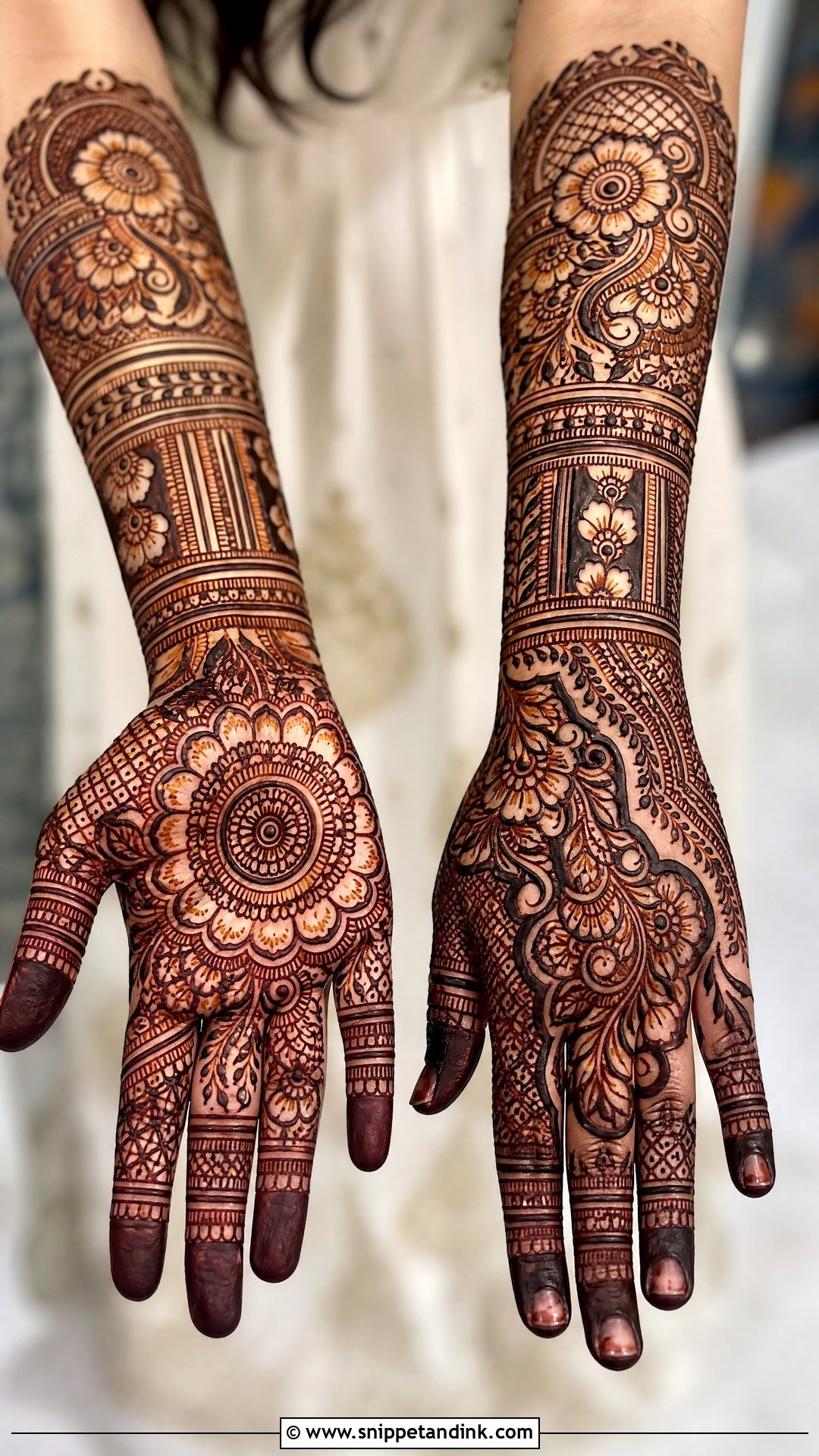 Indo Arabic Bridal Mehndi Front And Back - Snippet and Ink - 20 Bridal Mehndi Designs Front and Back