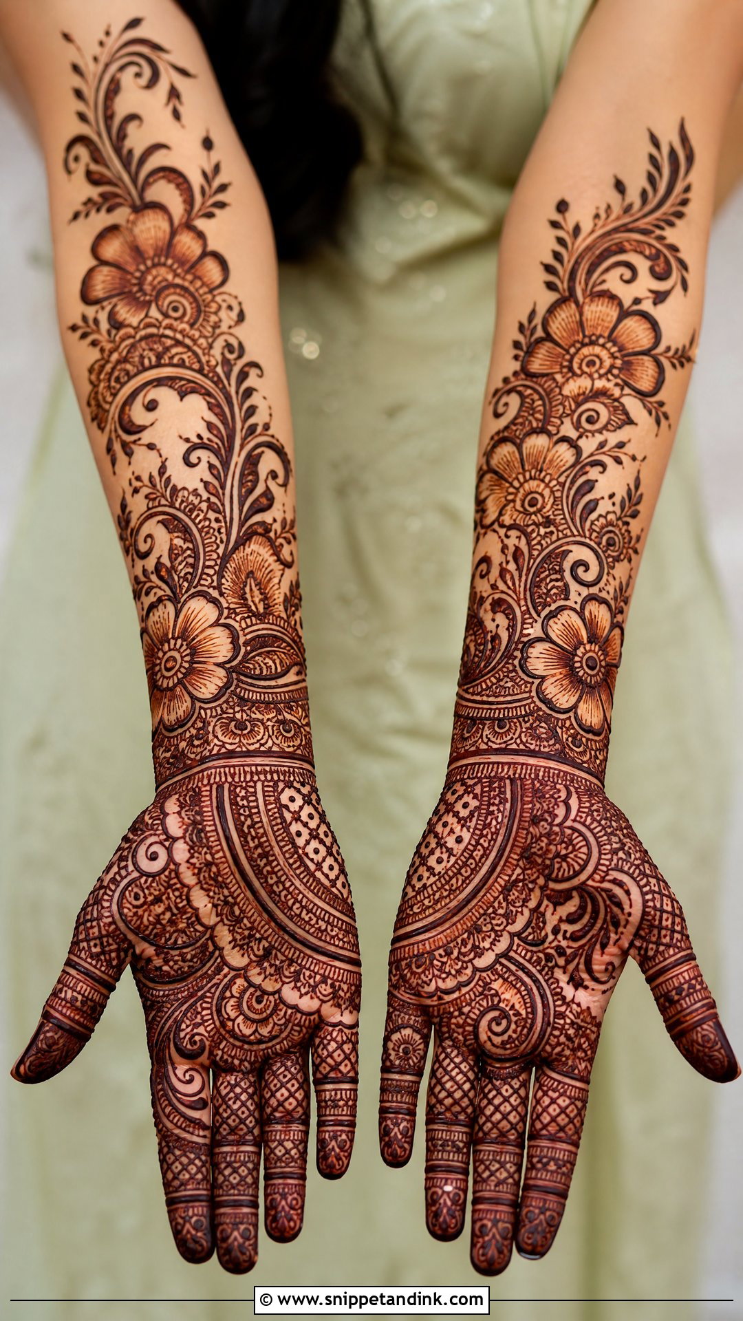 Indo Arabic Bridal Mehndi Full Hand - Snippet and Ink - 20 Bridal Mehndi Full Hand Henna Designs