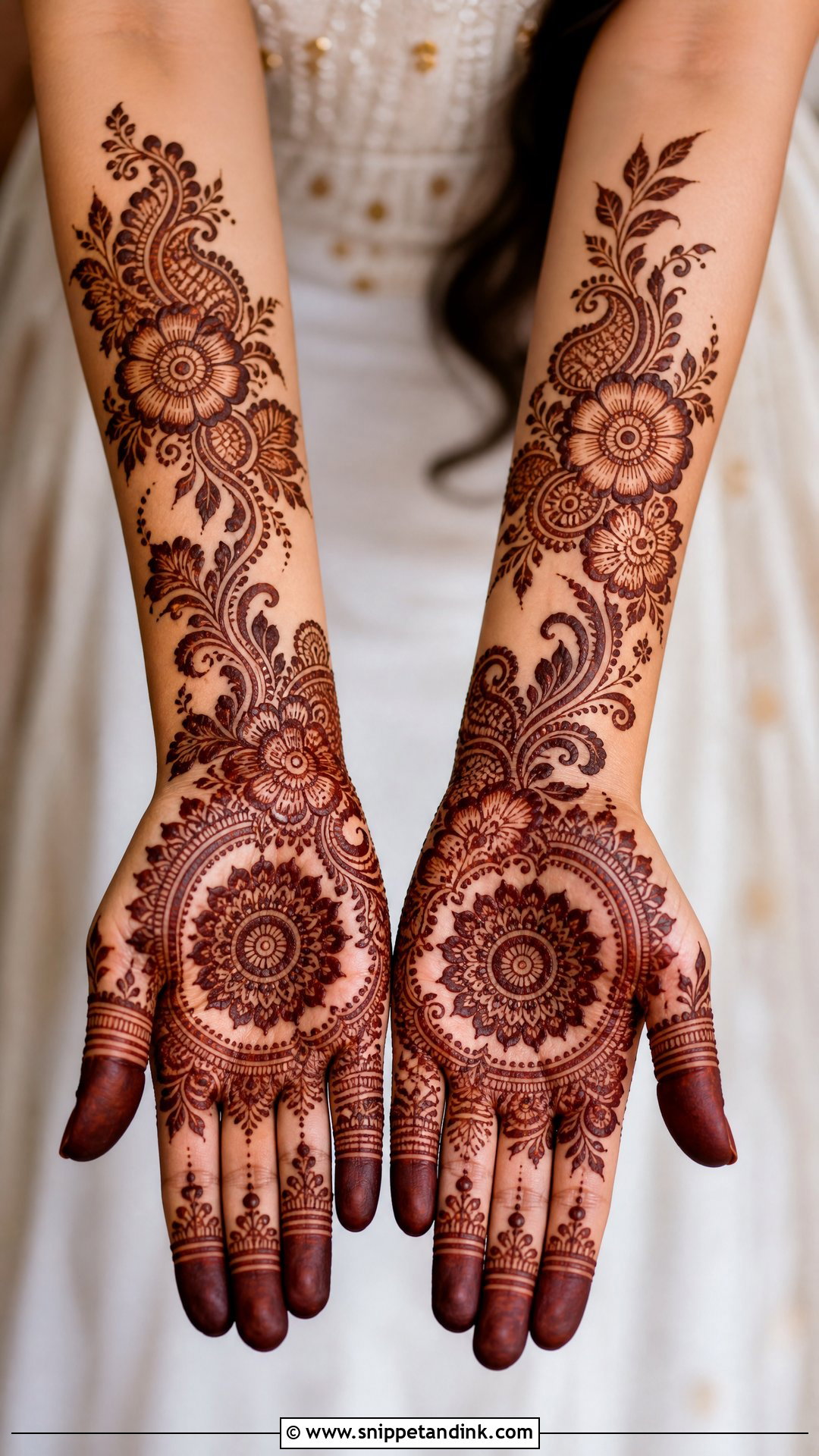 Indo Arabic Bridal Tikki Mehndi Design - Snippet and Ink - 20 Bridal Tikki Mehndi Designs