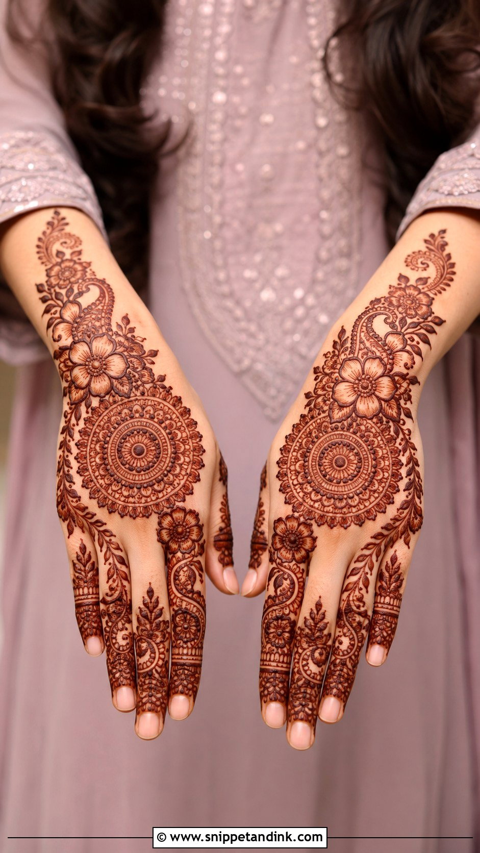 Indo Arabic Circle Mehndi Design - Snippet and Ink - 35 Circle Mehndi Designs