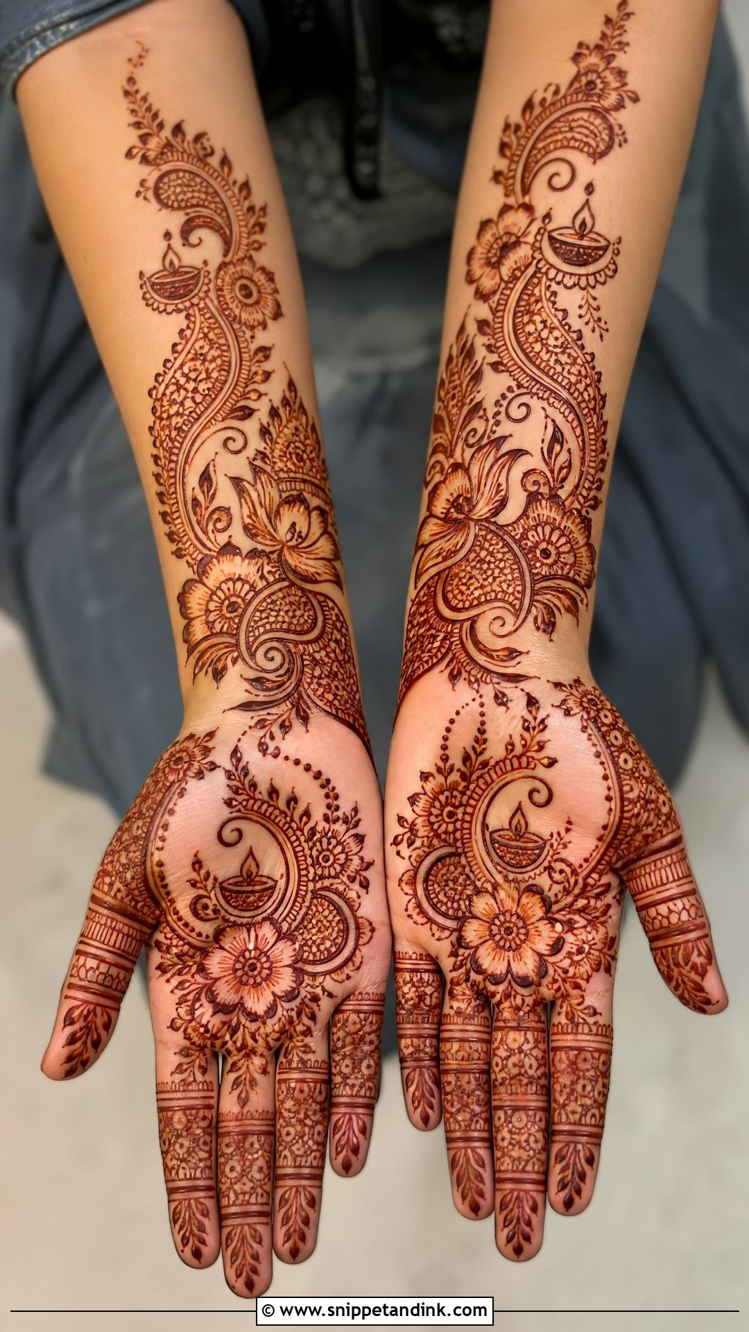 Indo Arabic Diwali Mehndi Design - Snippet and Ink - 30 Diwali Mehndi Designs