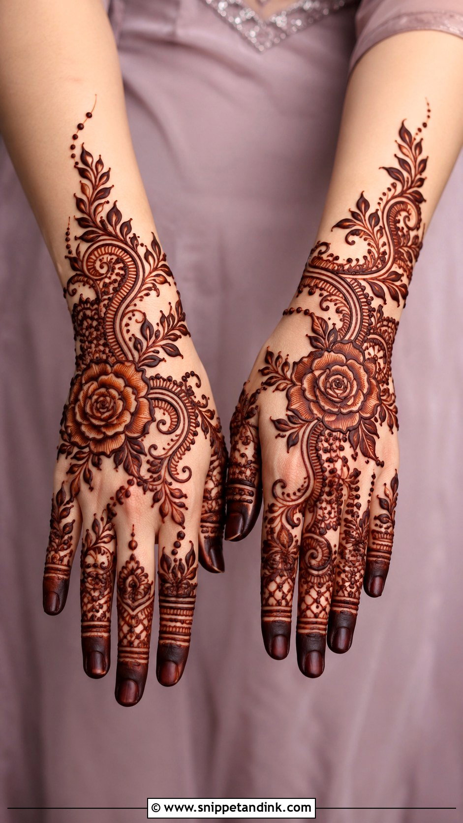 Indo Arabic Dubai Rose Mehndi Design - Snippet and Ink - 35 Dubai Rose Mehndi Designs