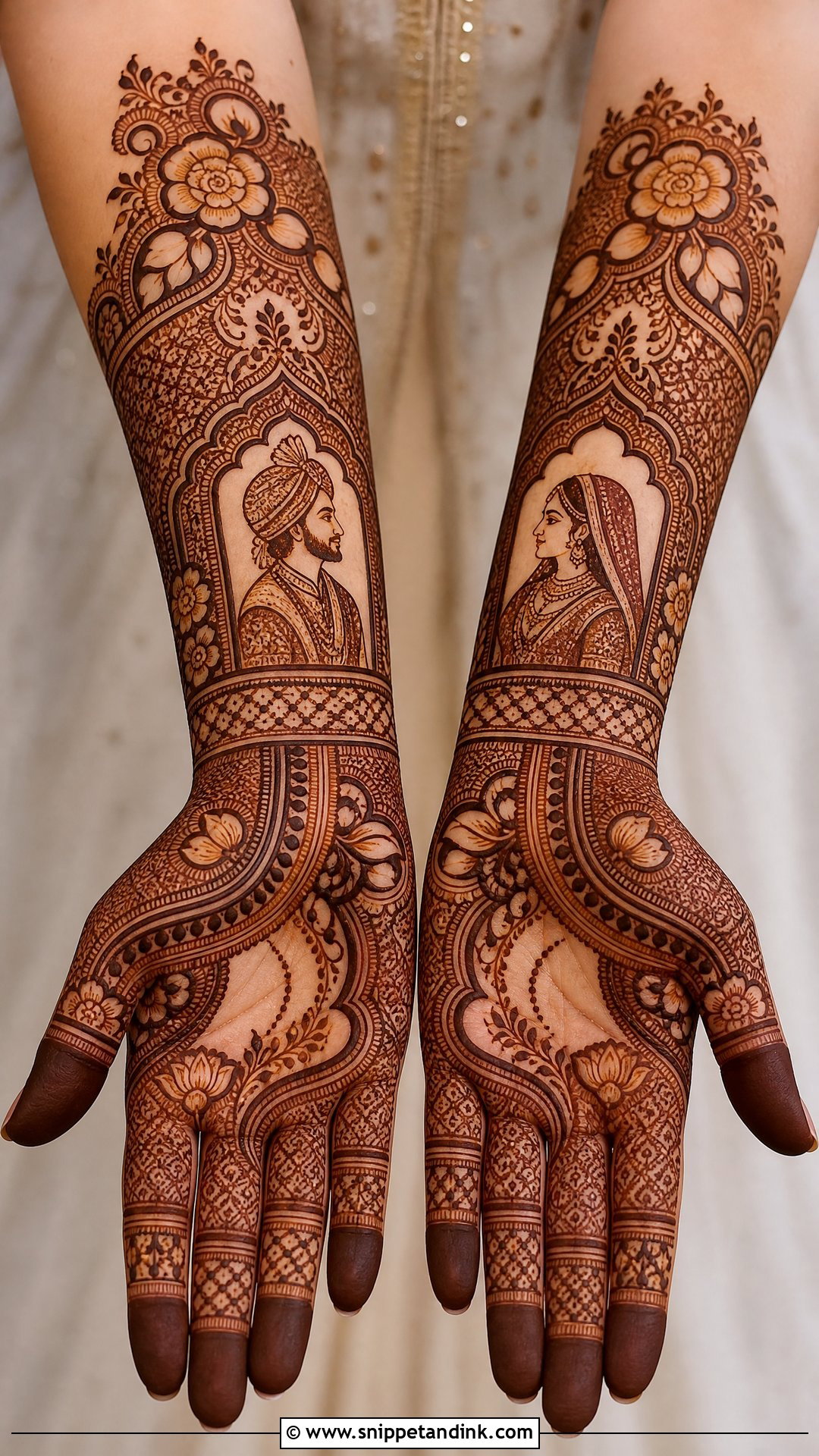 Indo Arabic Dulha Dulhan Mehndi Design - Snippet and Ink - 30 Dulha Dulhan Mehndi Designs