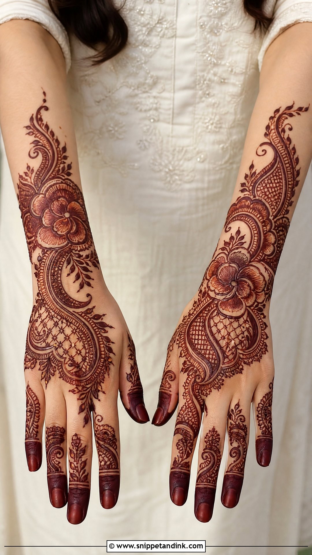 Indo Arabic Dulhan Back Hand Mehndi Design - Snippet and Ink - 25 Dulhan Back Hand Mehndi Designs