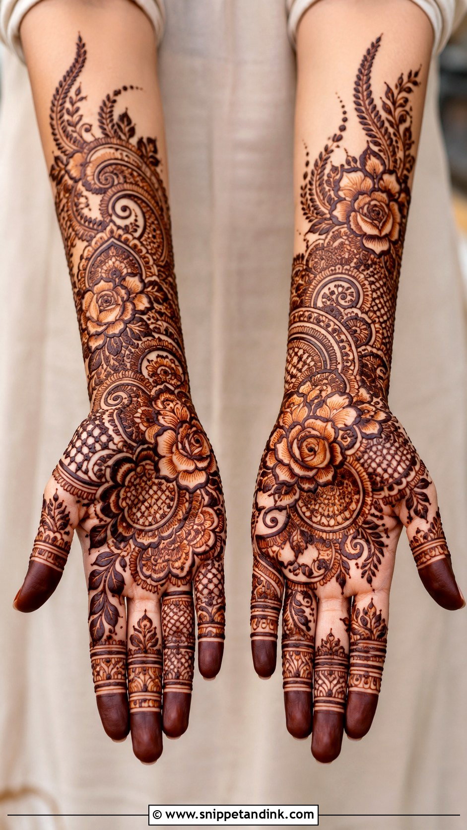 Indo Arabic Dulhan Mehndi Design - Snippet and Ink - 35 Dulhan Mehndi Designs