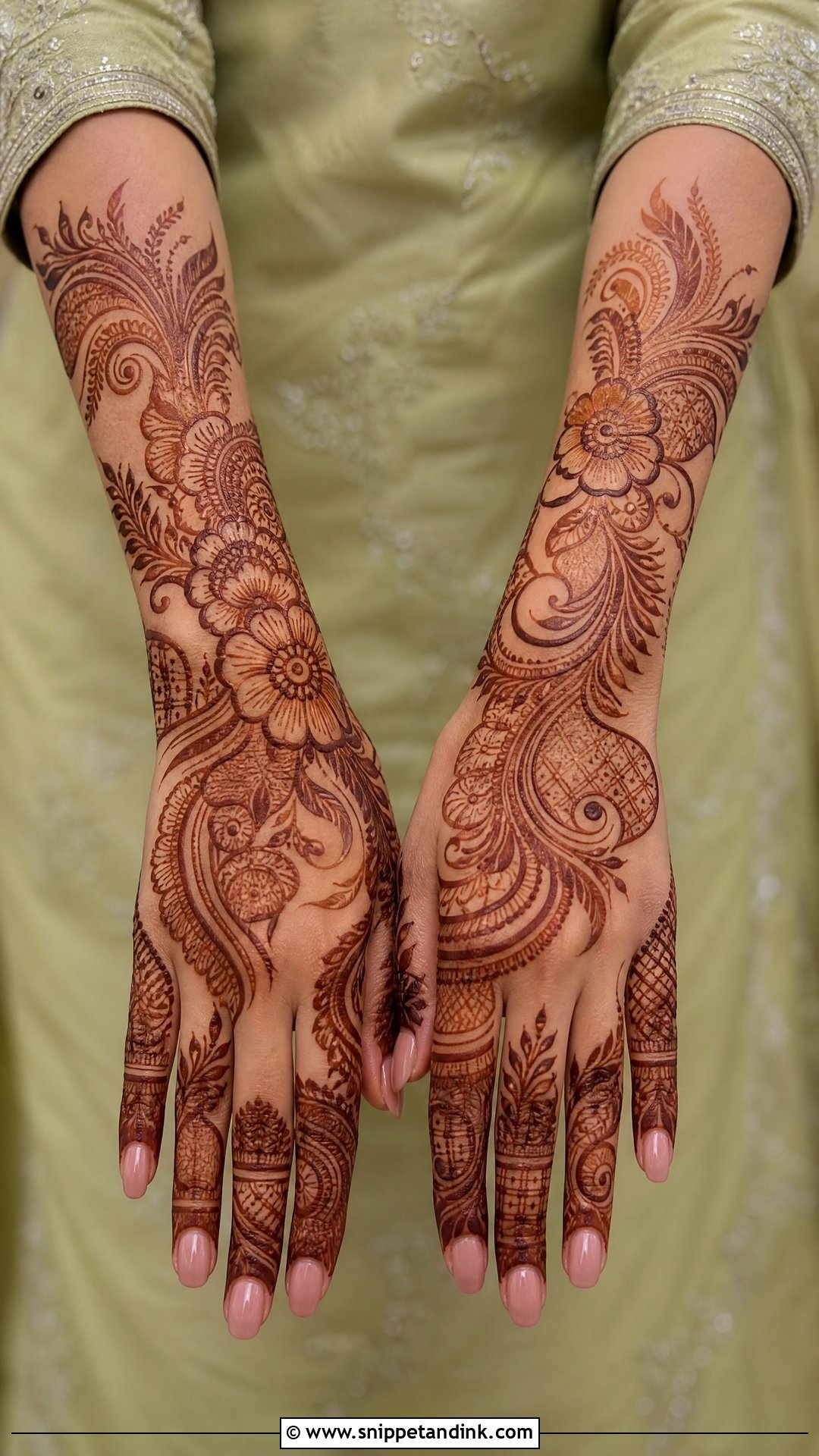 Indo Arabic Engagement Mehendi Design - Snippet and Ink - 30 Engagement Mehendi Design Hands Ideas
