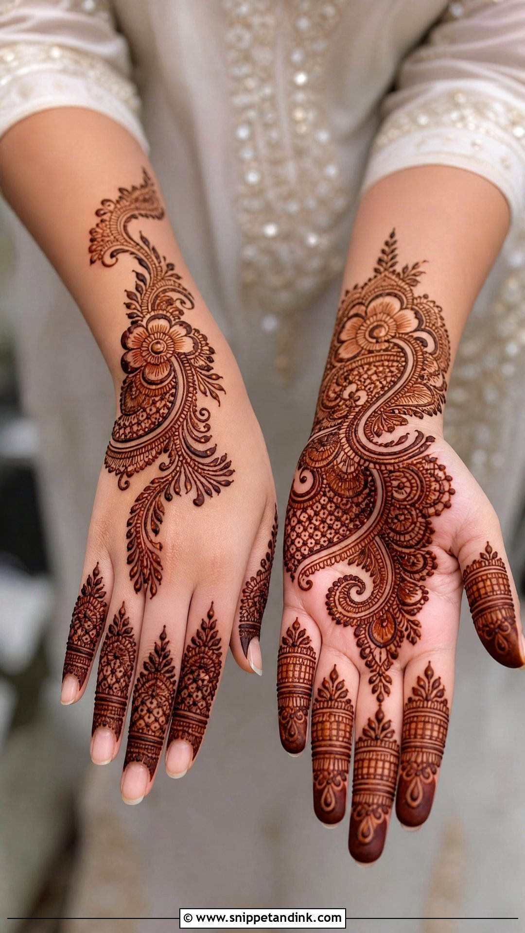 Indo Arabic Engagement Mehndi Design - Snippet and Ink - 25 Mehndi Designs for Engagement
