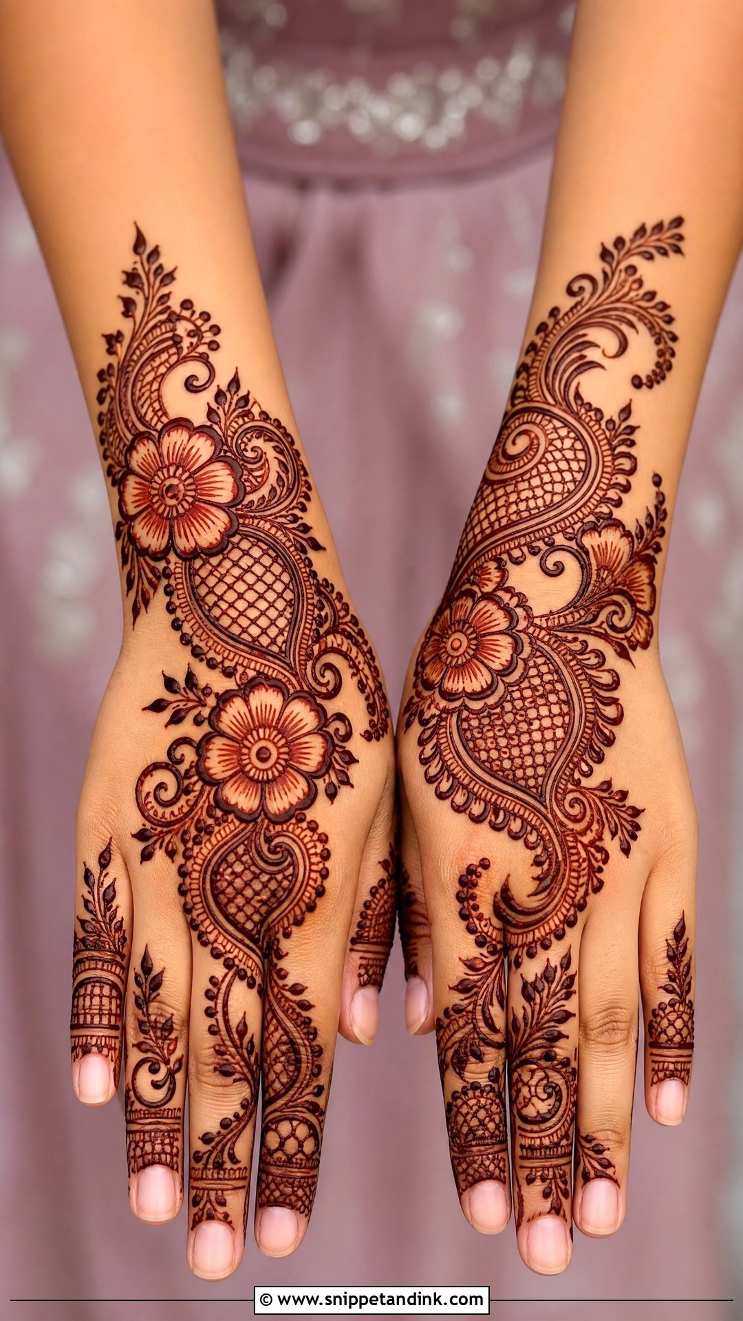 Indo Arabic Engagement Mehndi Design - Snippet and Ink - 30 Engagement Mehndi Design Ideas