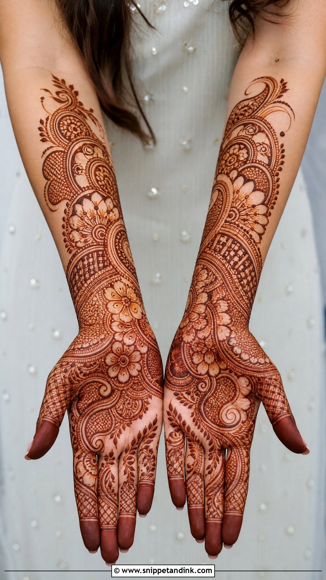 Indo Arabic Engagement Mehndi Design - Snippet and Ink - 30 Mehndi Designs for Engagement Brides