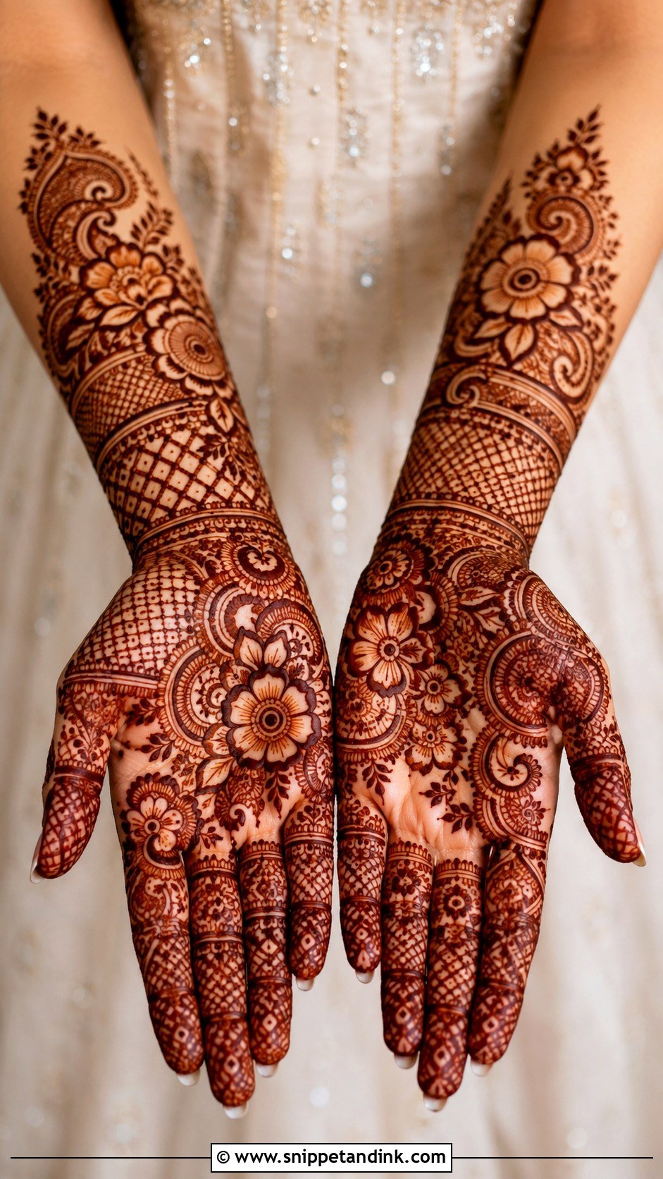 Indo Arabic Engagement Mehndi Design - Snippet and Ink - 30 Unique Engagement Mehndi Designs