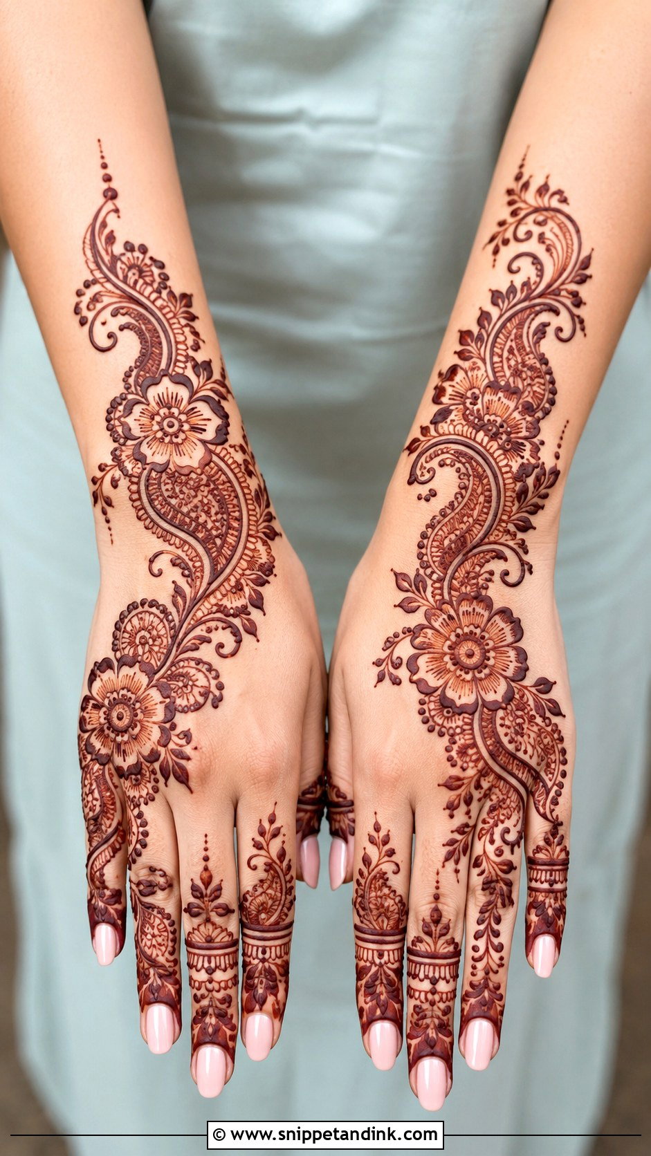 Indo Arabic Engagement Mehndi Design - Snippet and Ink - 35 Engagement Mehndi Designs