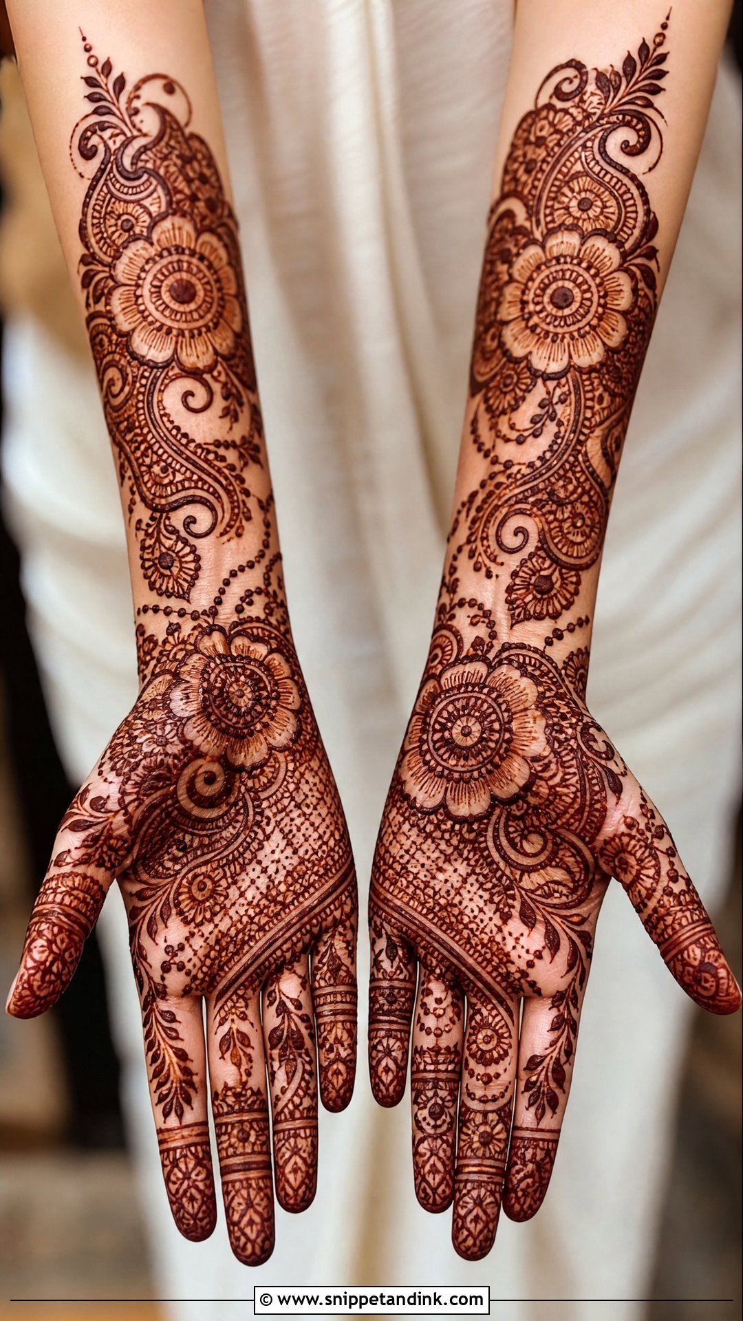 Indo Arabic Engagement Mehndi Design - Snippet and Ink - 20 Engagement Bride Mehndi Designs