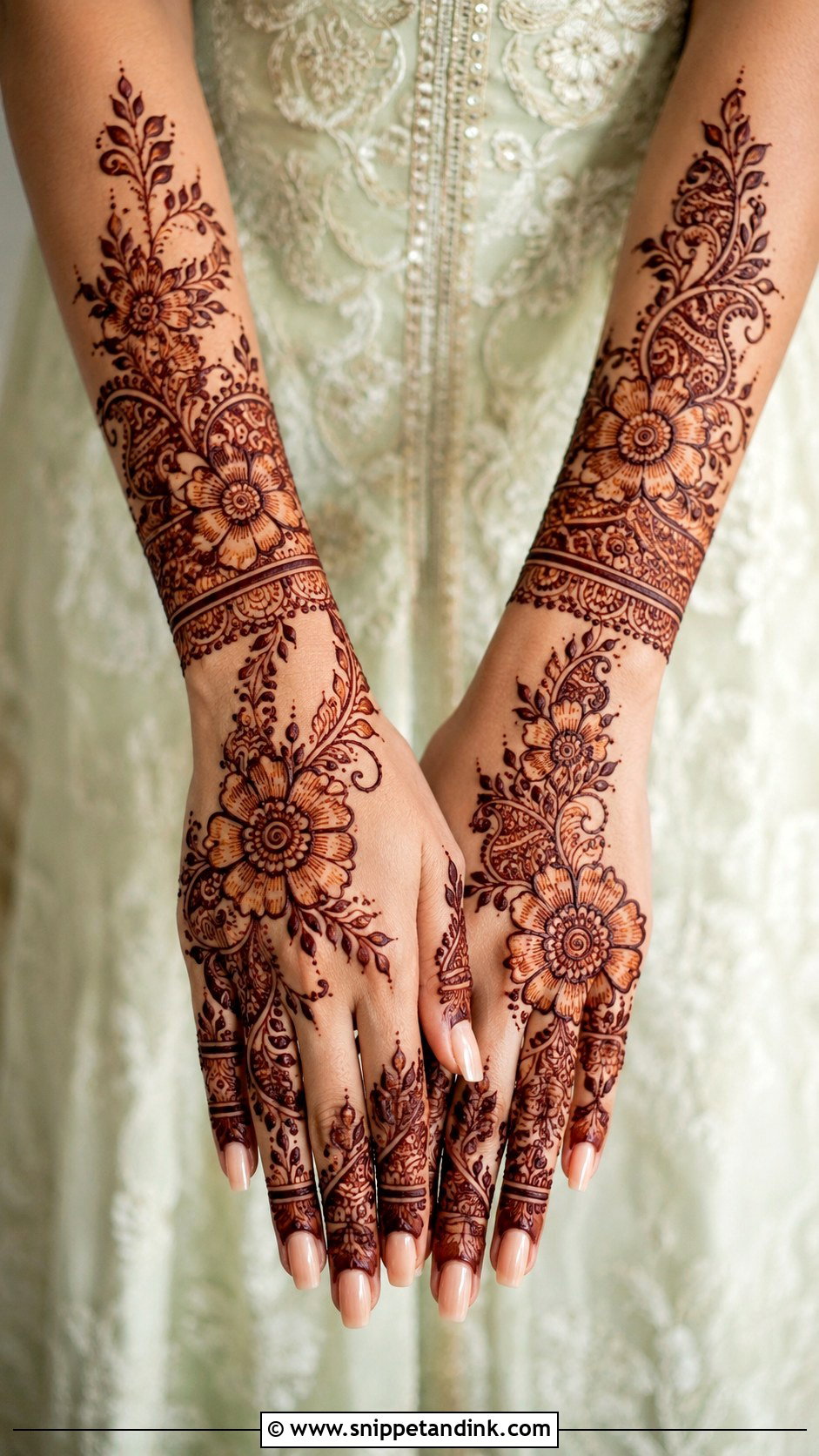 Indo Arabic Floral Mehndi Design - Snippet and Ink - 35 Floral Mehndi Designs