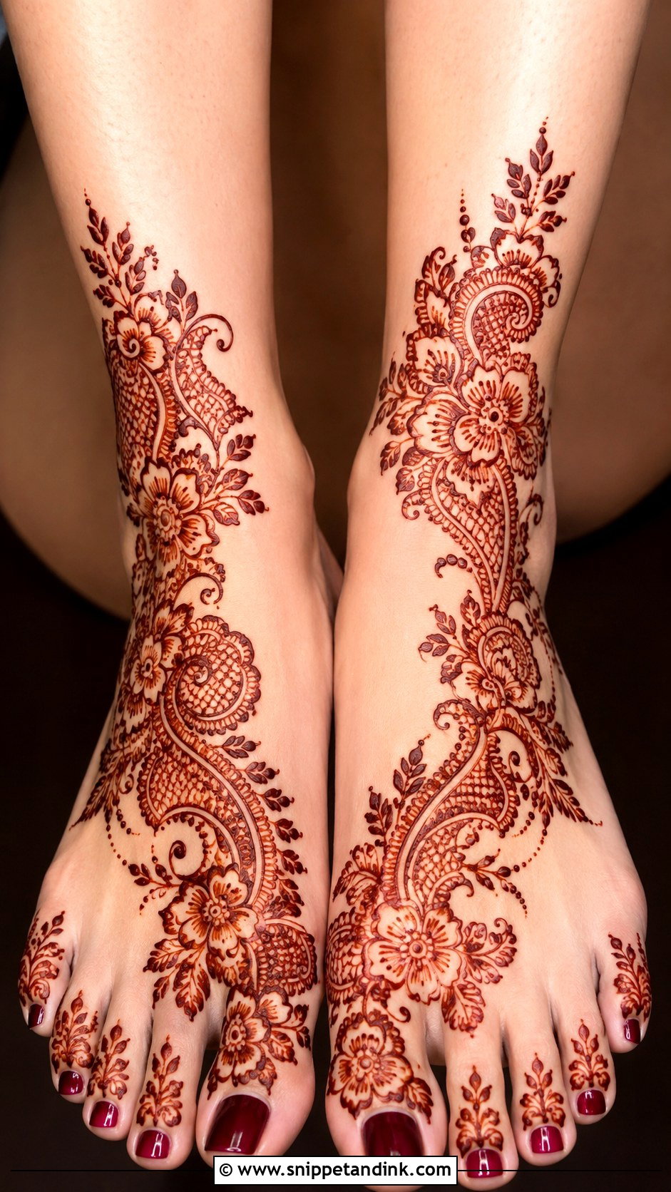 Indo Arabic Foot Mehndi Design - Snippet and Ink - 35 Foot Mehndi Designs